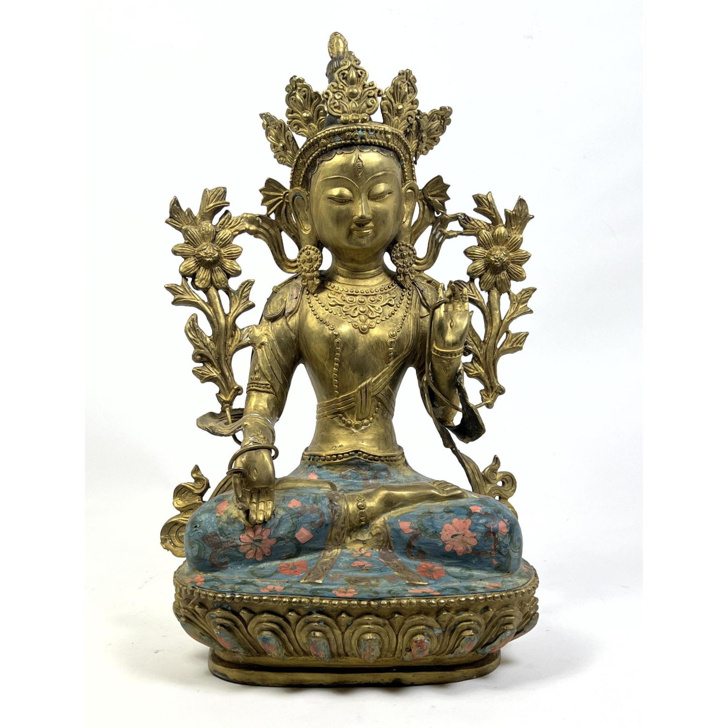 Gilt Bronze Asian Goddess seated 2b91a1