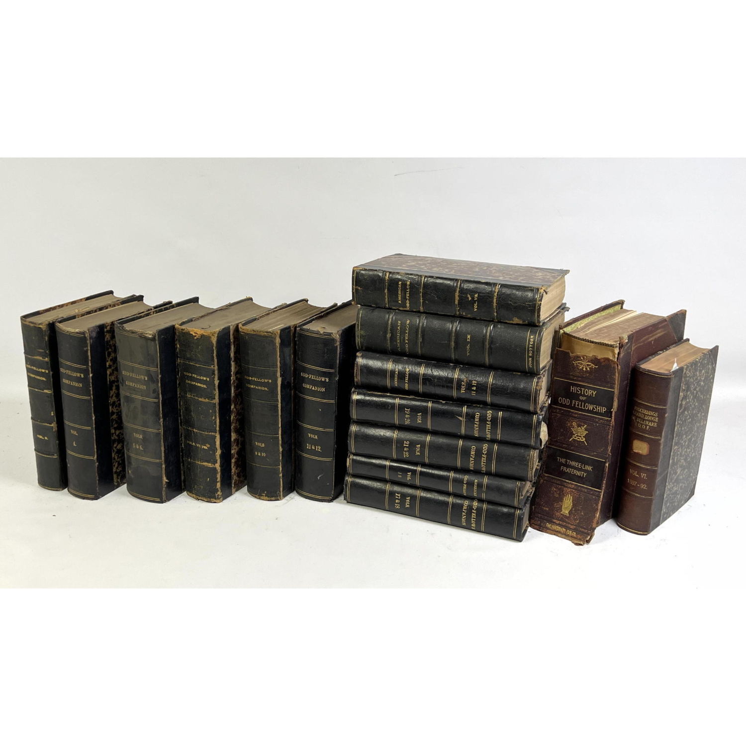 15 volume books Odd Fellows companion,