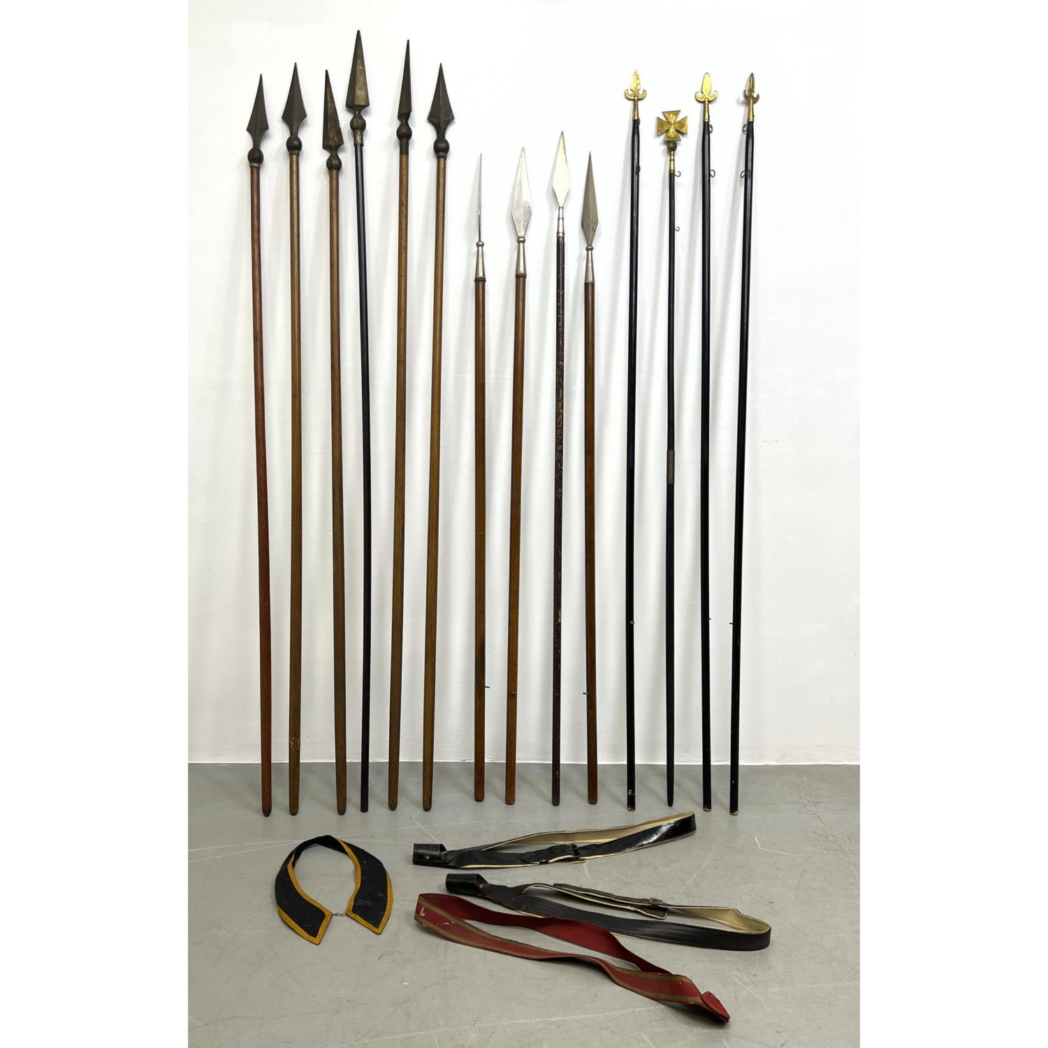 14pc ceremonial flag poles and