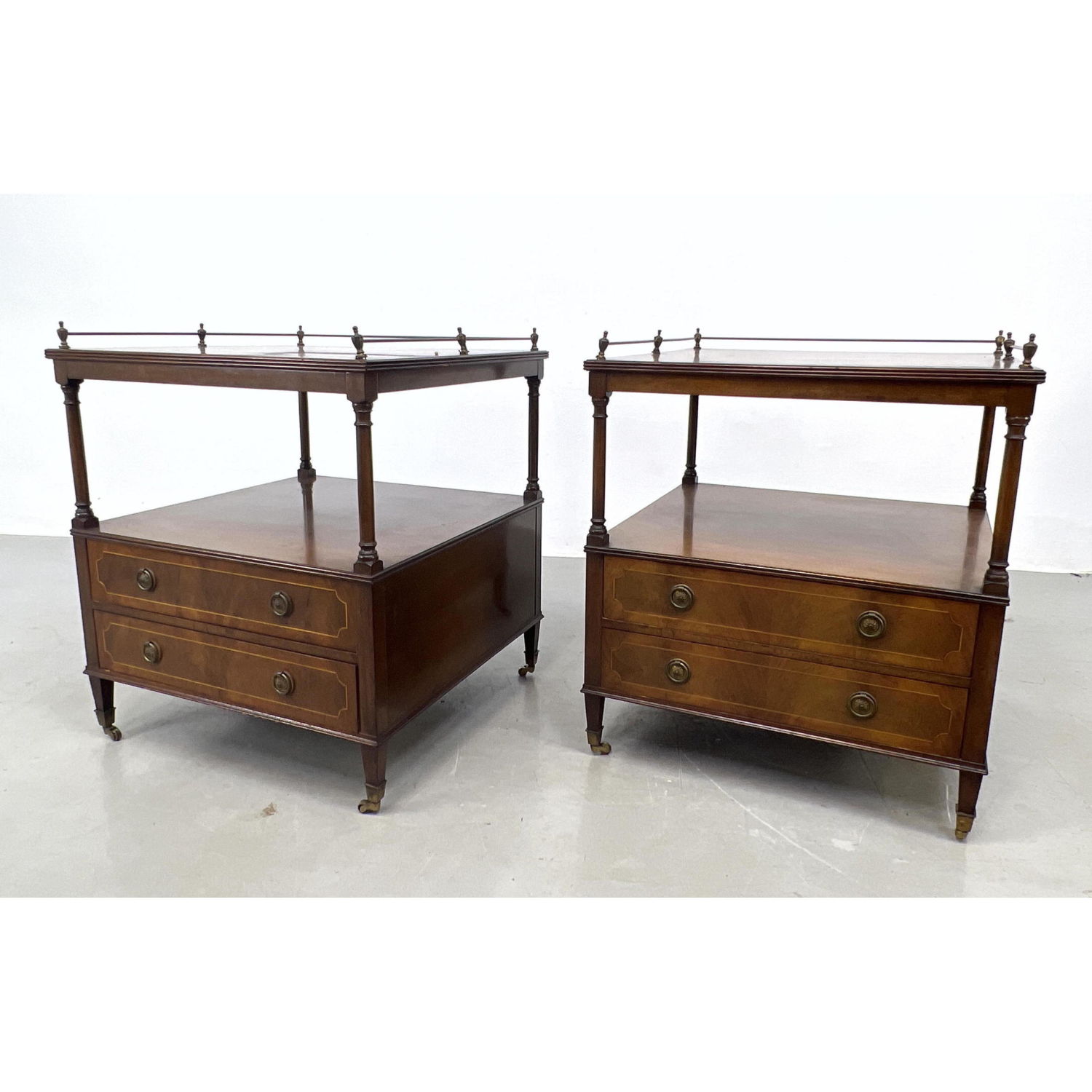 Pair English Mahogany end tables