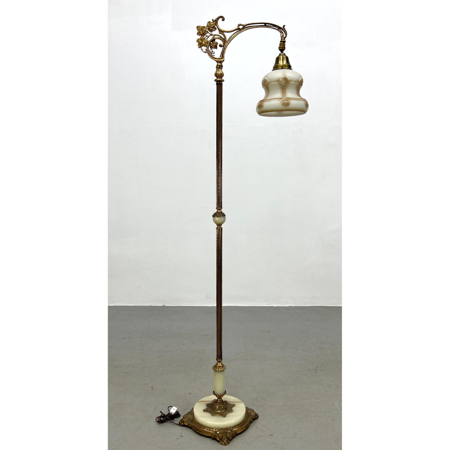 Brass and Agate Bridge Floor Lamp  2b922c