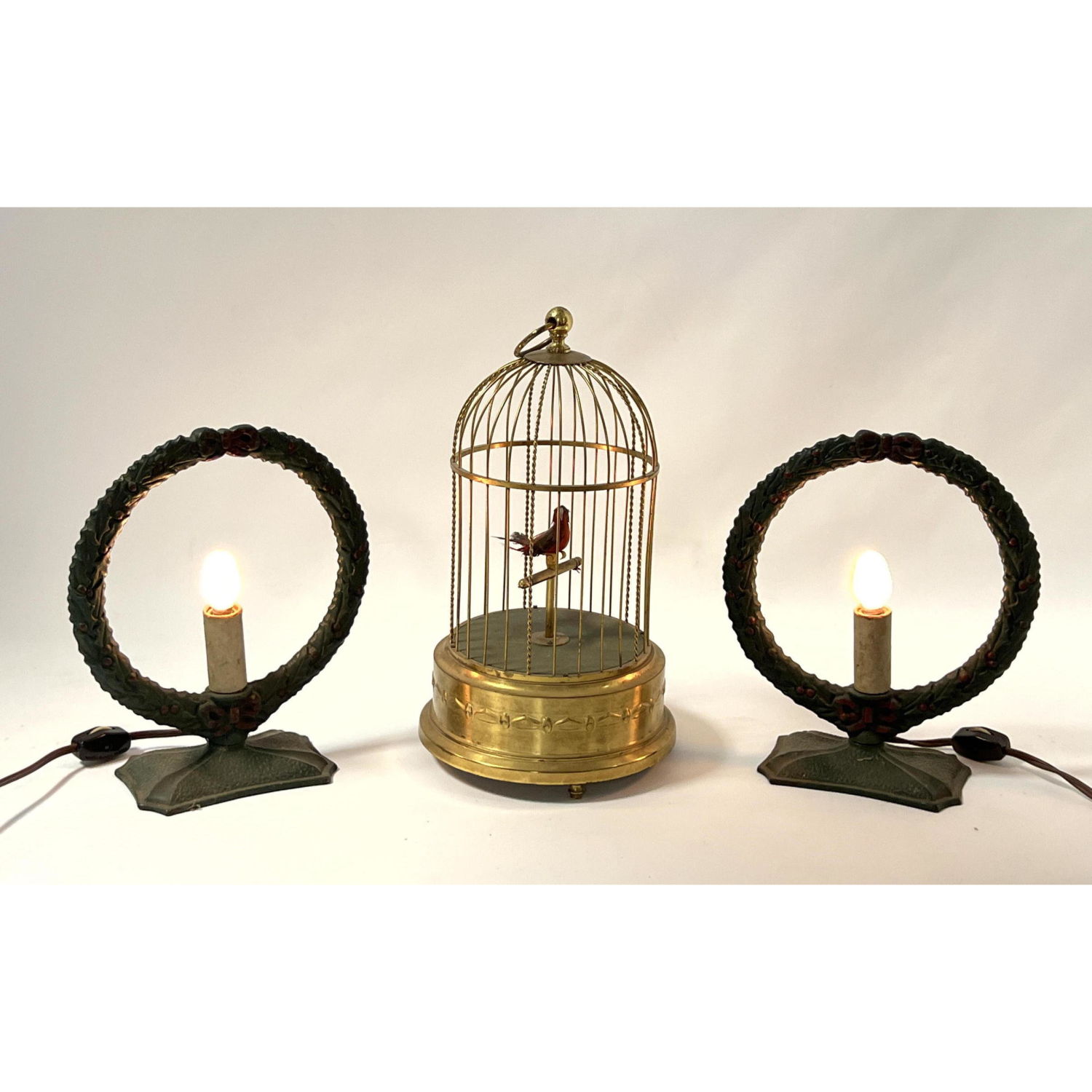 Vintage Lot. Automaton Bird Cage