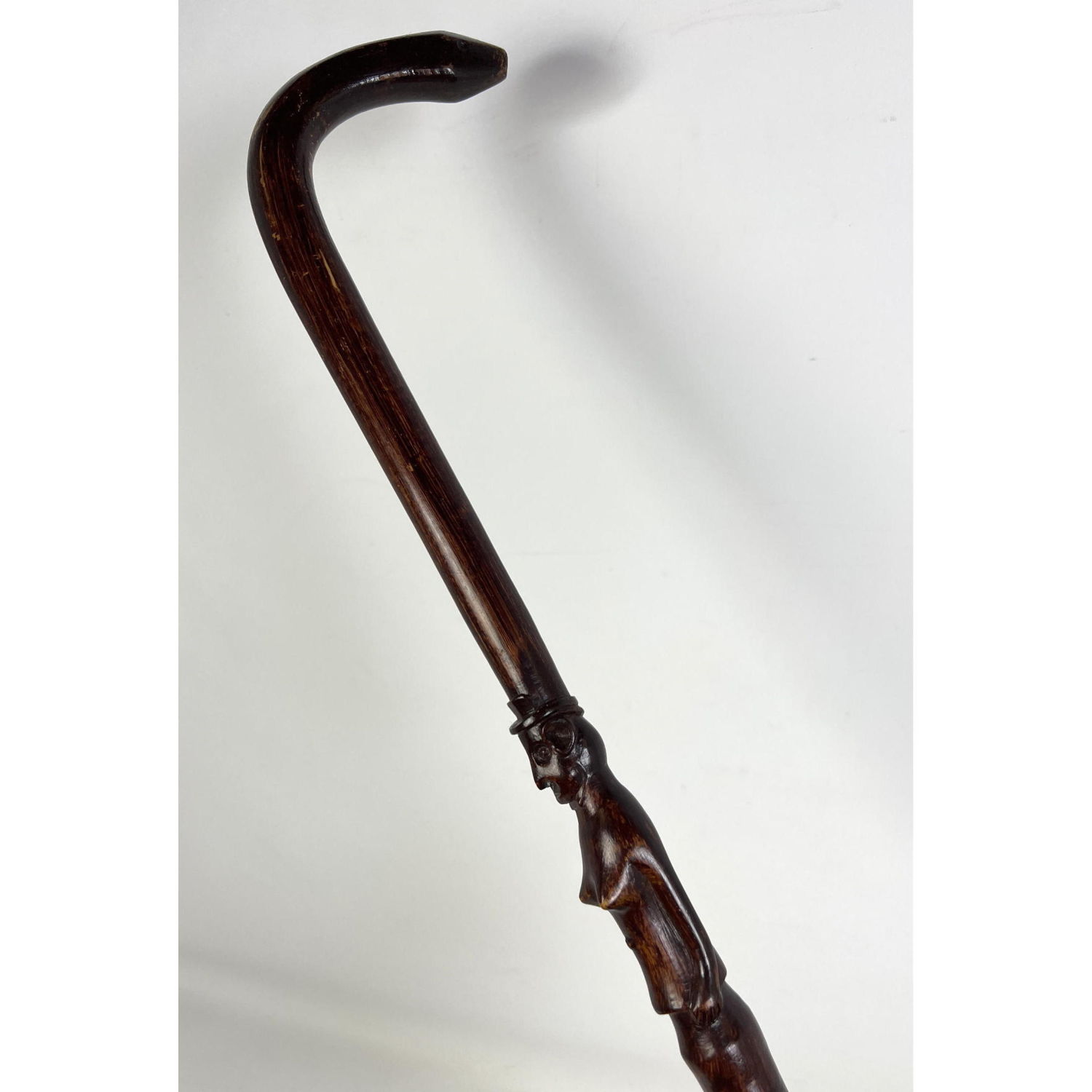 Vintage Carved Wood Cane with Nude