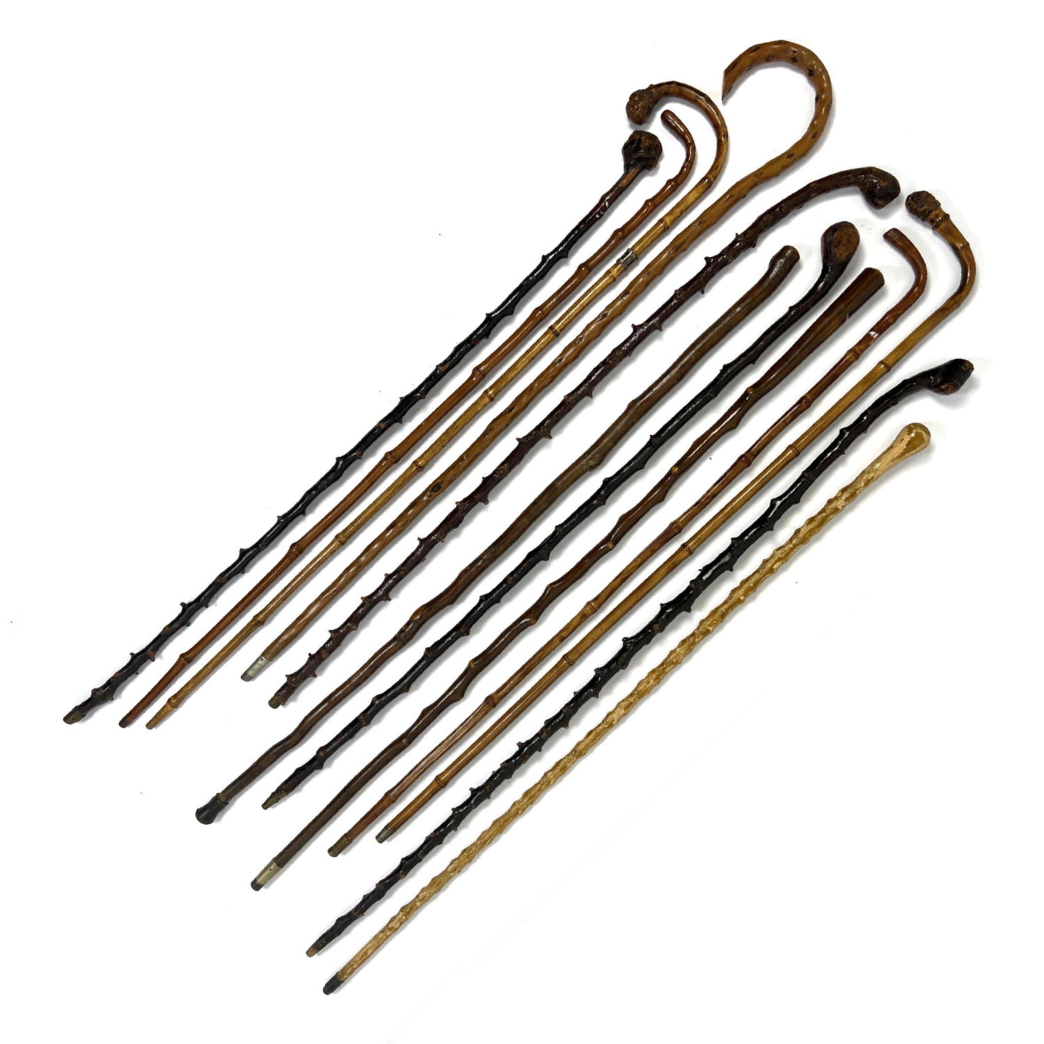 12pcs Vintage Canes and Walking