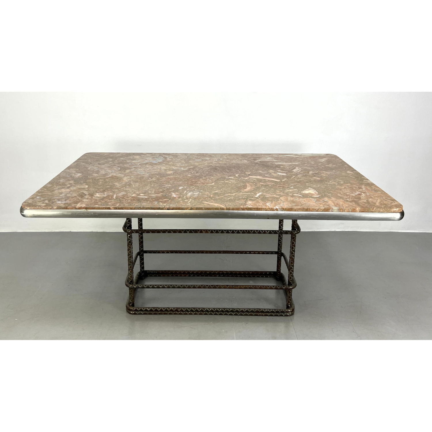 Heavy Industrial Marble Top Dining 2b925c
