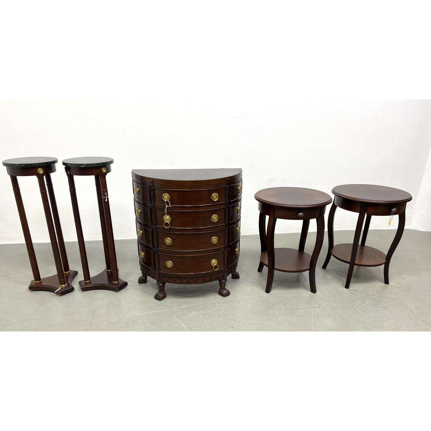 5pc Mahogany Stands Tables and 2b9281