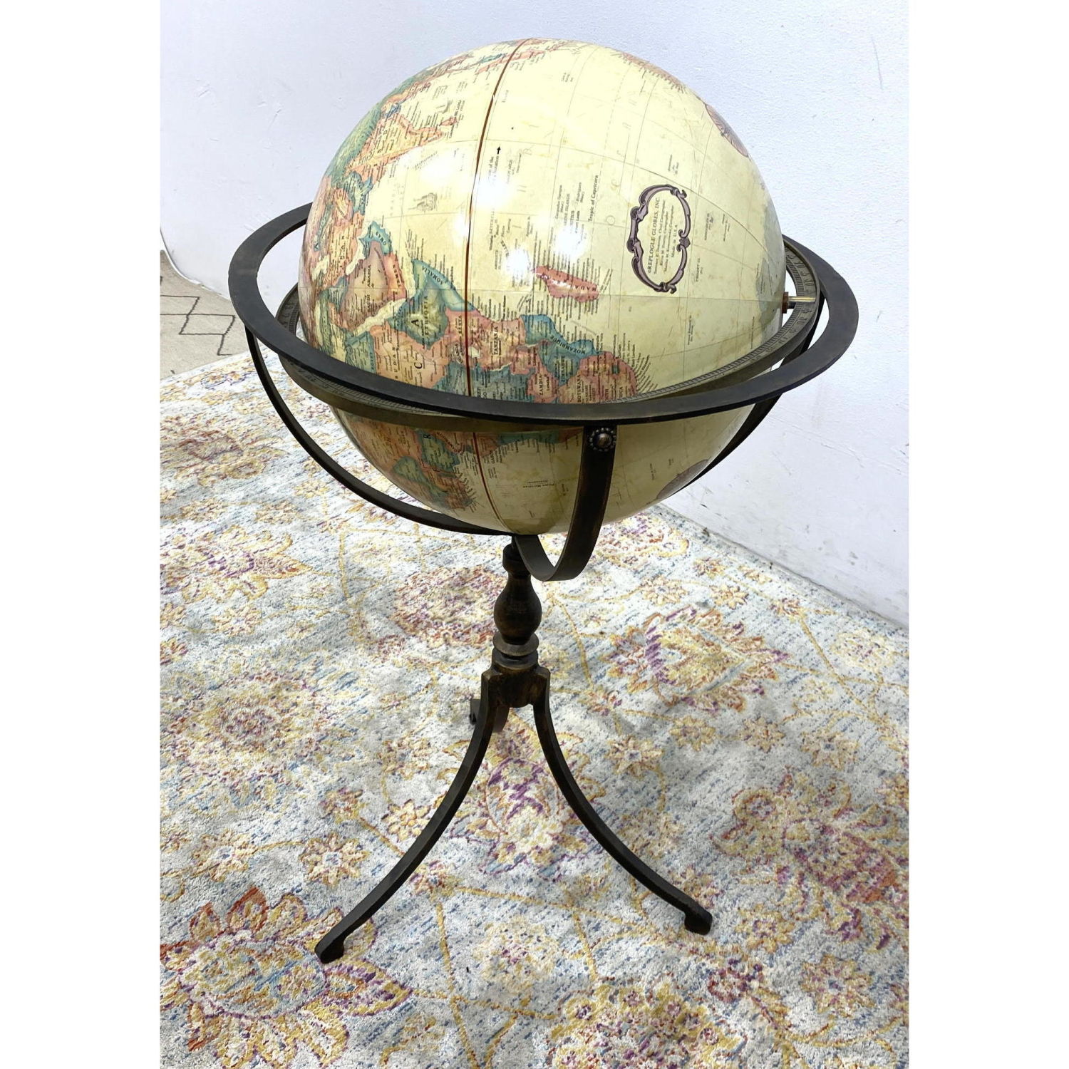 World Globe Floor Model in Metal 2b9296