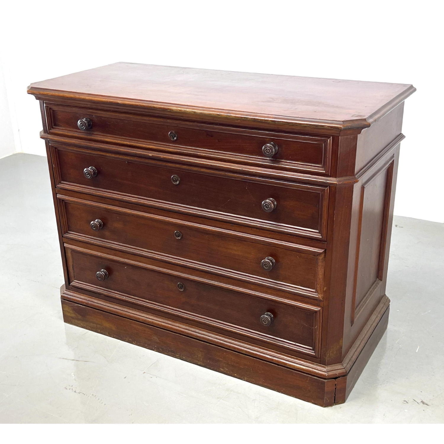 Vintage Walnut Four Drawer Dresser 2b9293