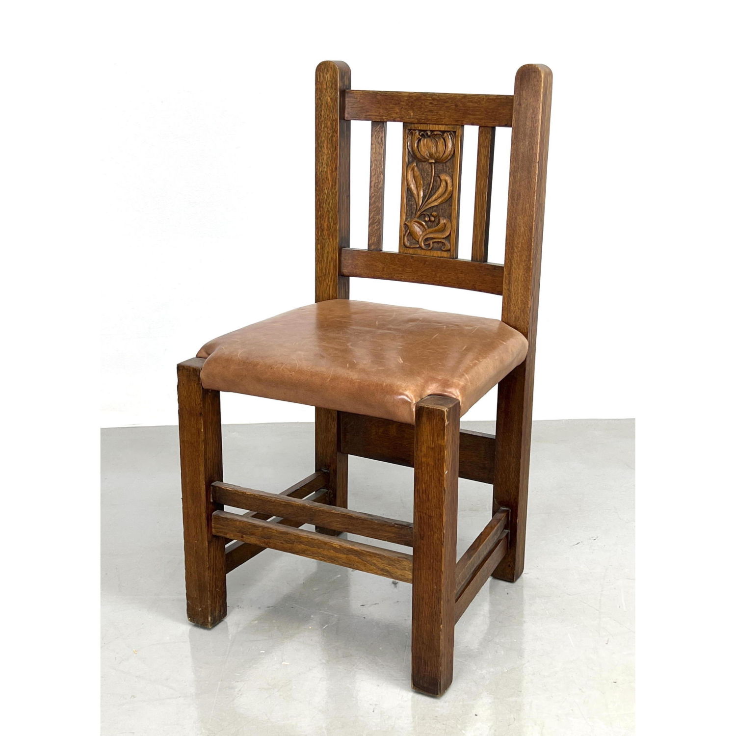 Mission side chair with carved 2b929e