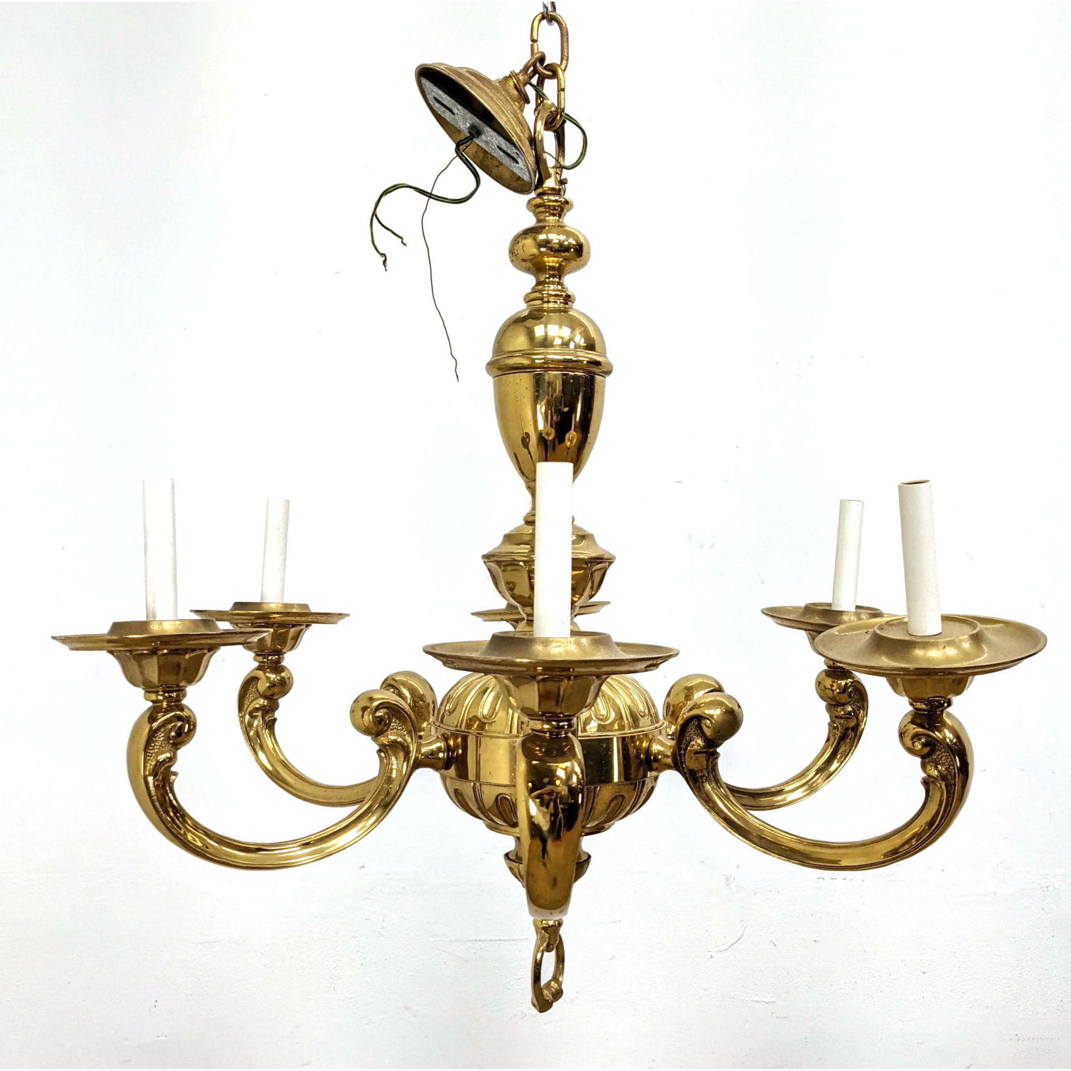 Heavy Brass Chandelier Lamp. 

Dimensions: