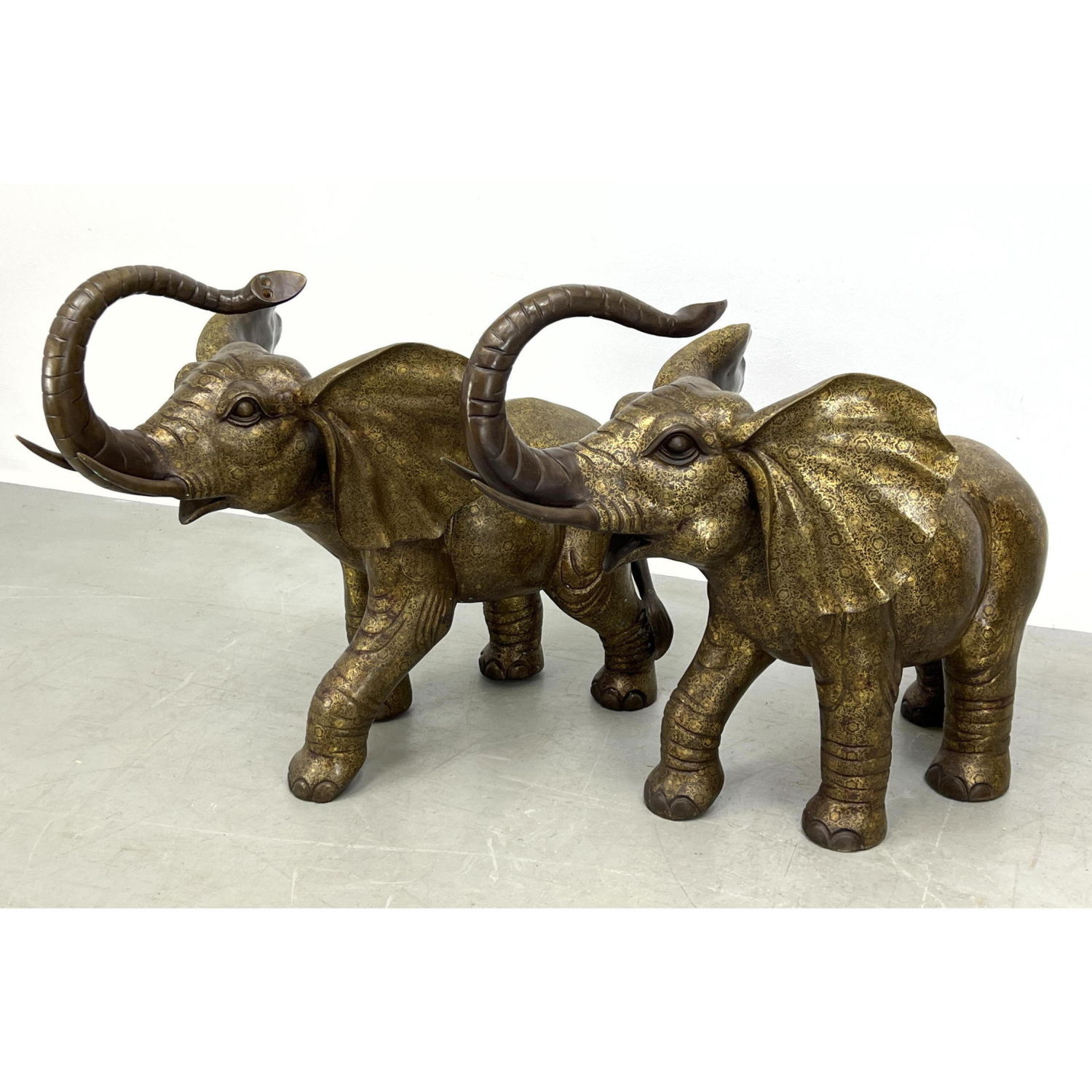 Pr Large Heavy Metal Elephant Statues 2b930b