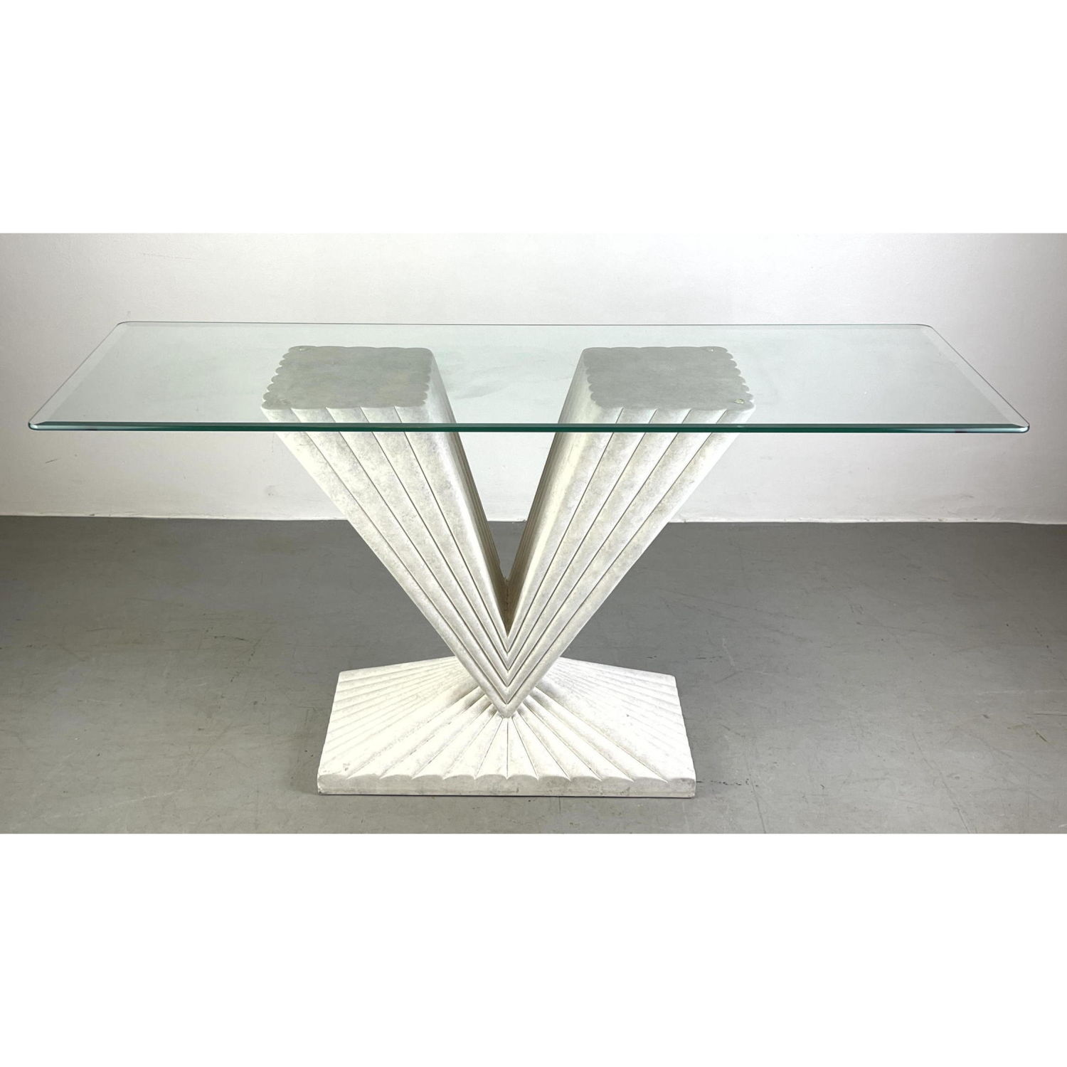ART DECO Inspired Glass Top Console
