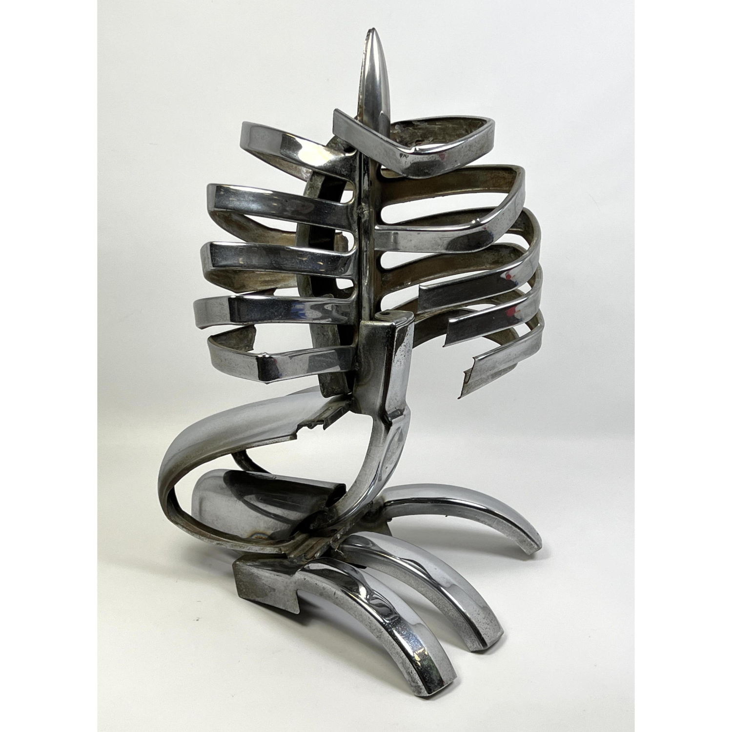 Modernist Chrome Abstract Sculpture  2b9341