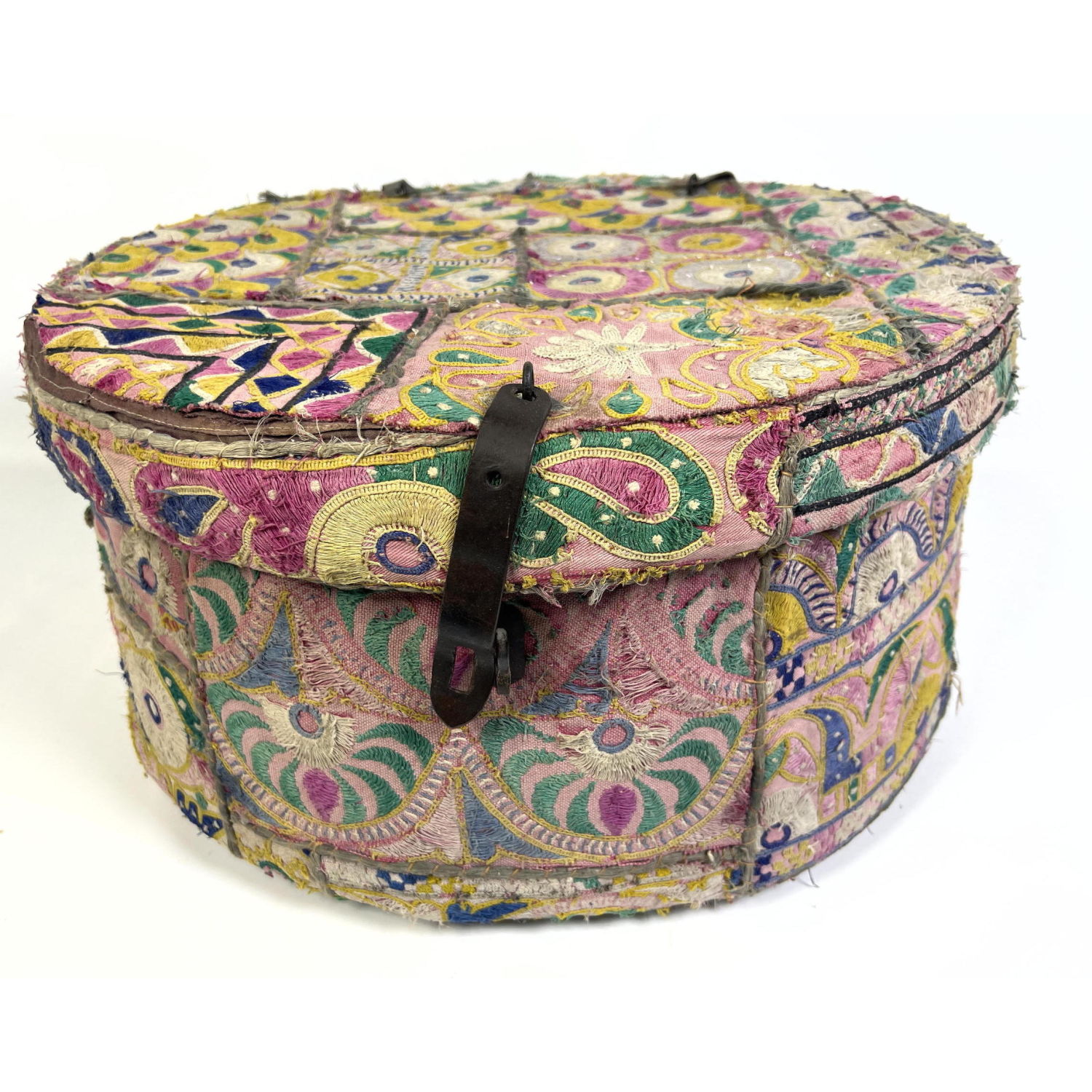 Tribal Colorful woven round box 2b9348