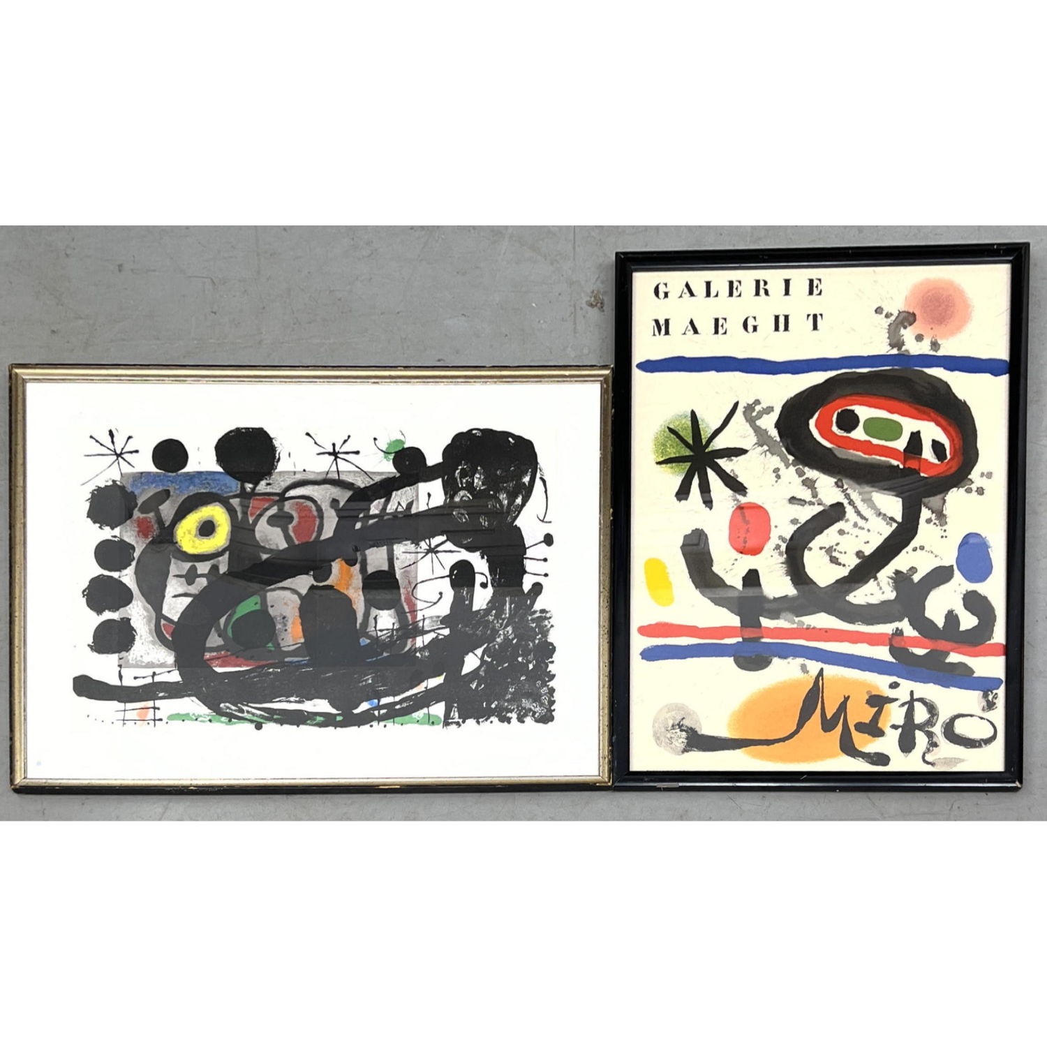 2pcs Joan Miro Poster Prints. Framed.