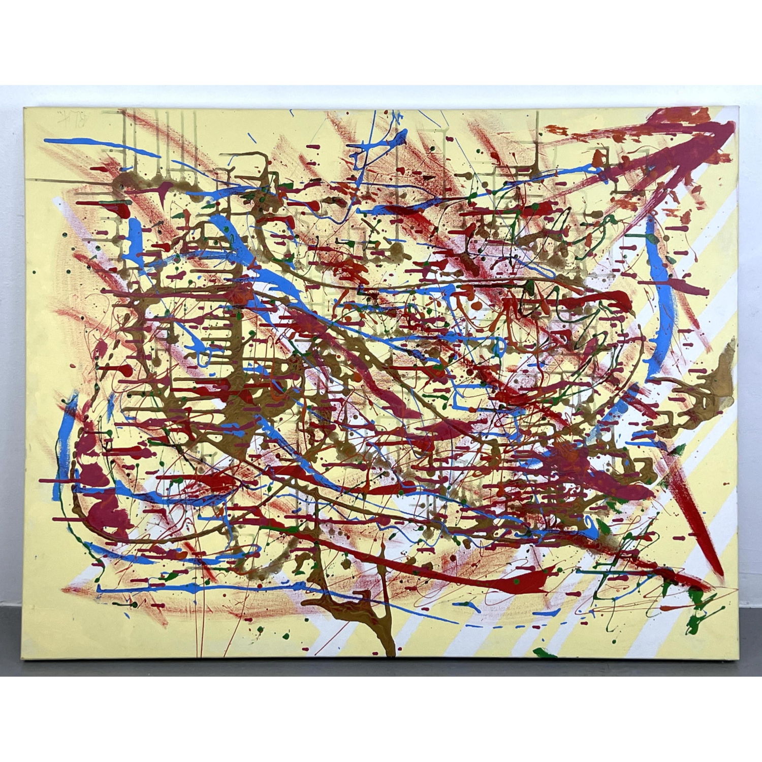 RLH Modernist Abstract Drip Painting  2b9421