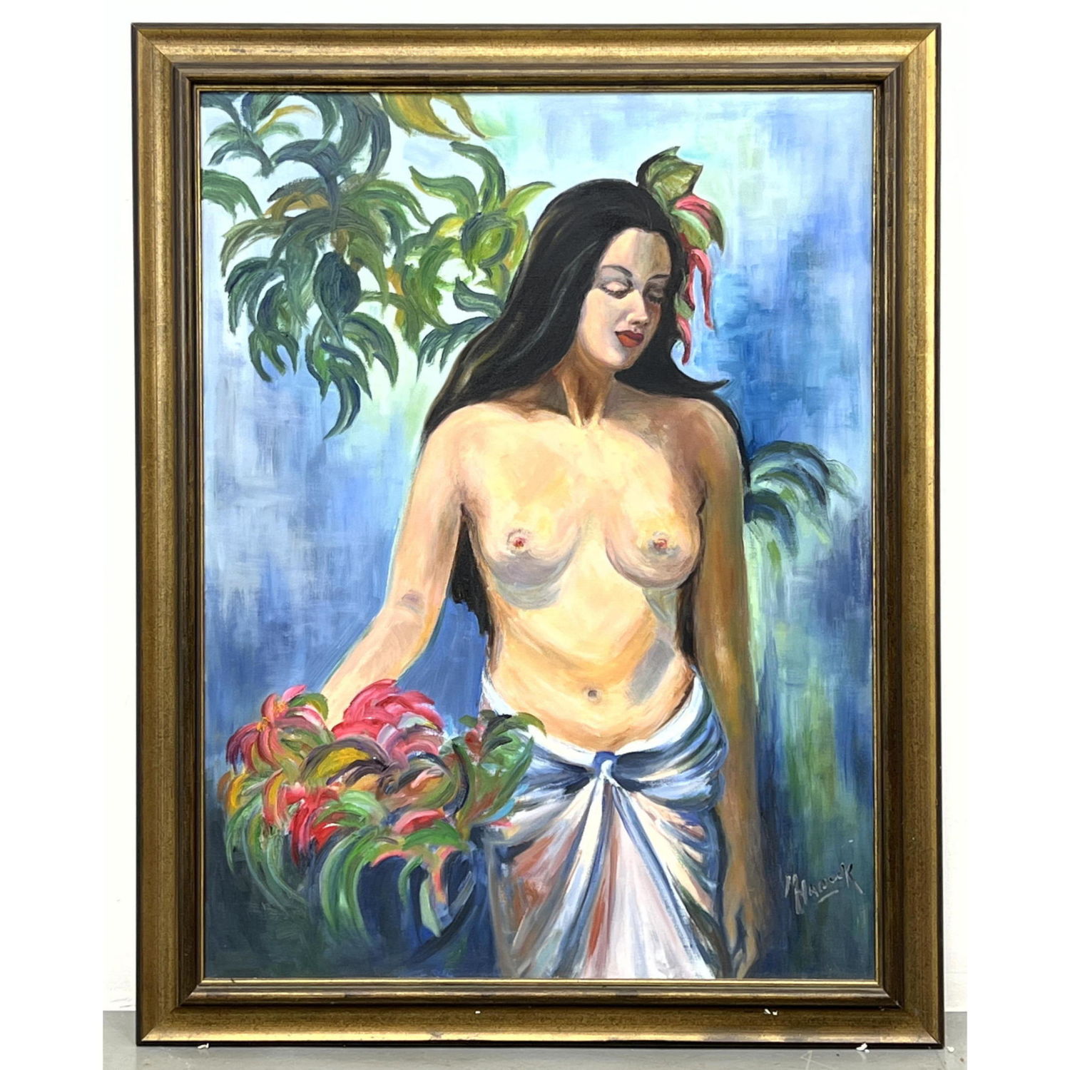 M HANOCK Painting Polynesian female