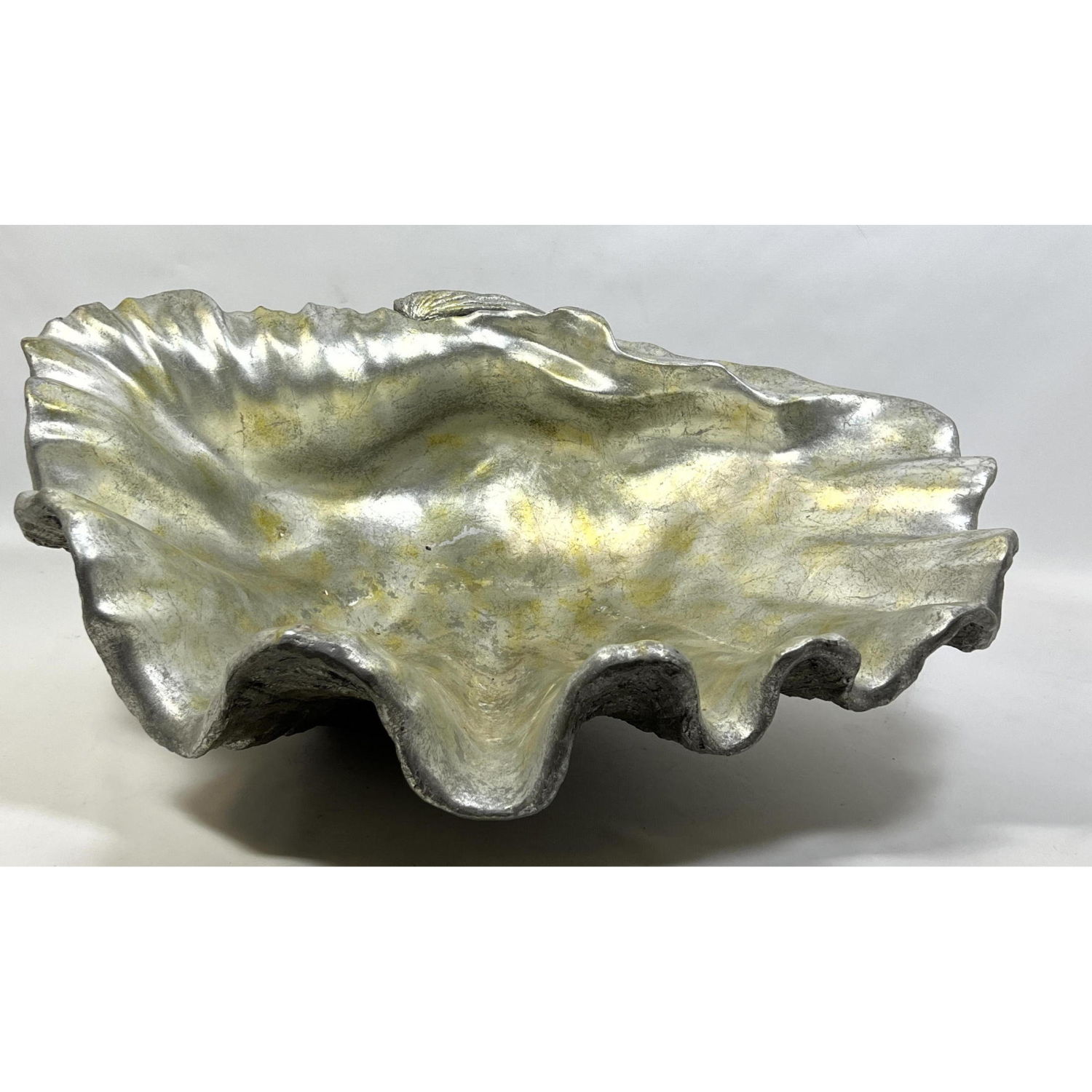 Resin Faux Giant Clam Shell Sculpture.