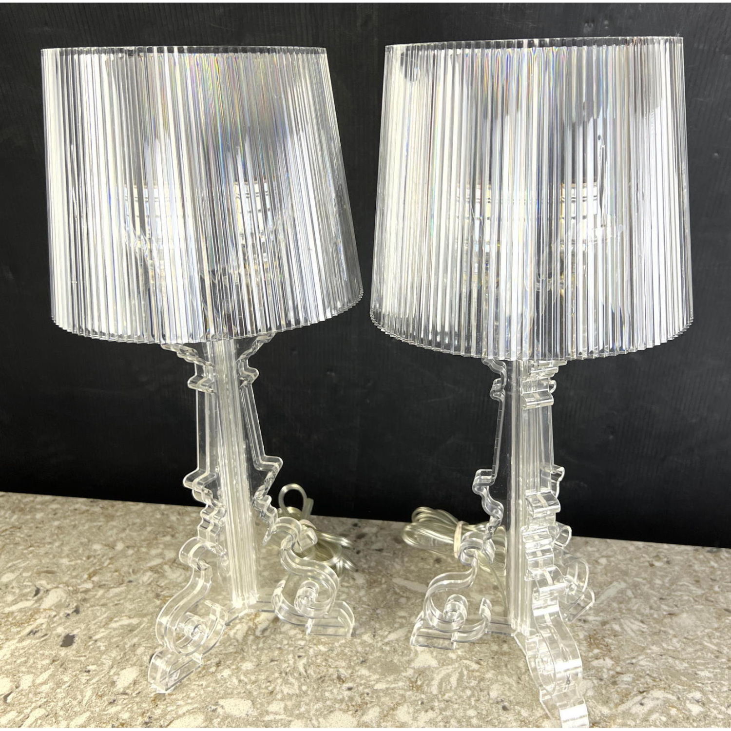 Pair clear Acrylic Ghost Table 2b9621