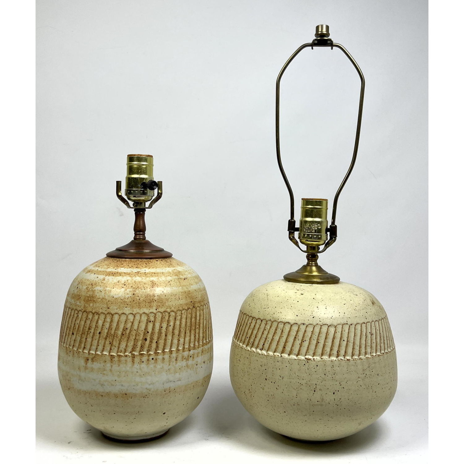 Pair Studio Pottery Table Lamps.