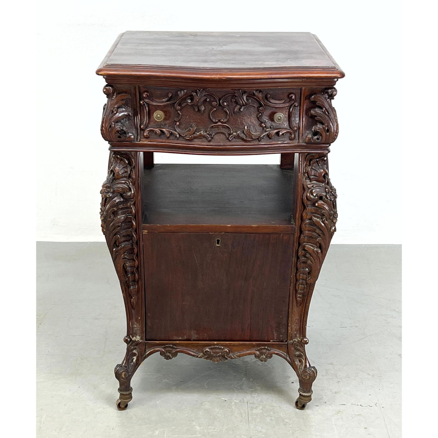 Highly Carved Mahogany Night stand.