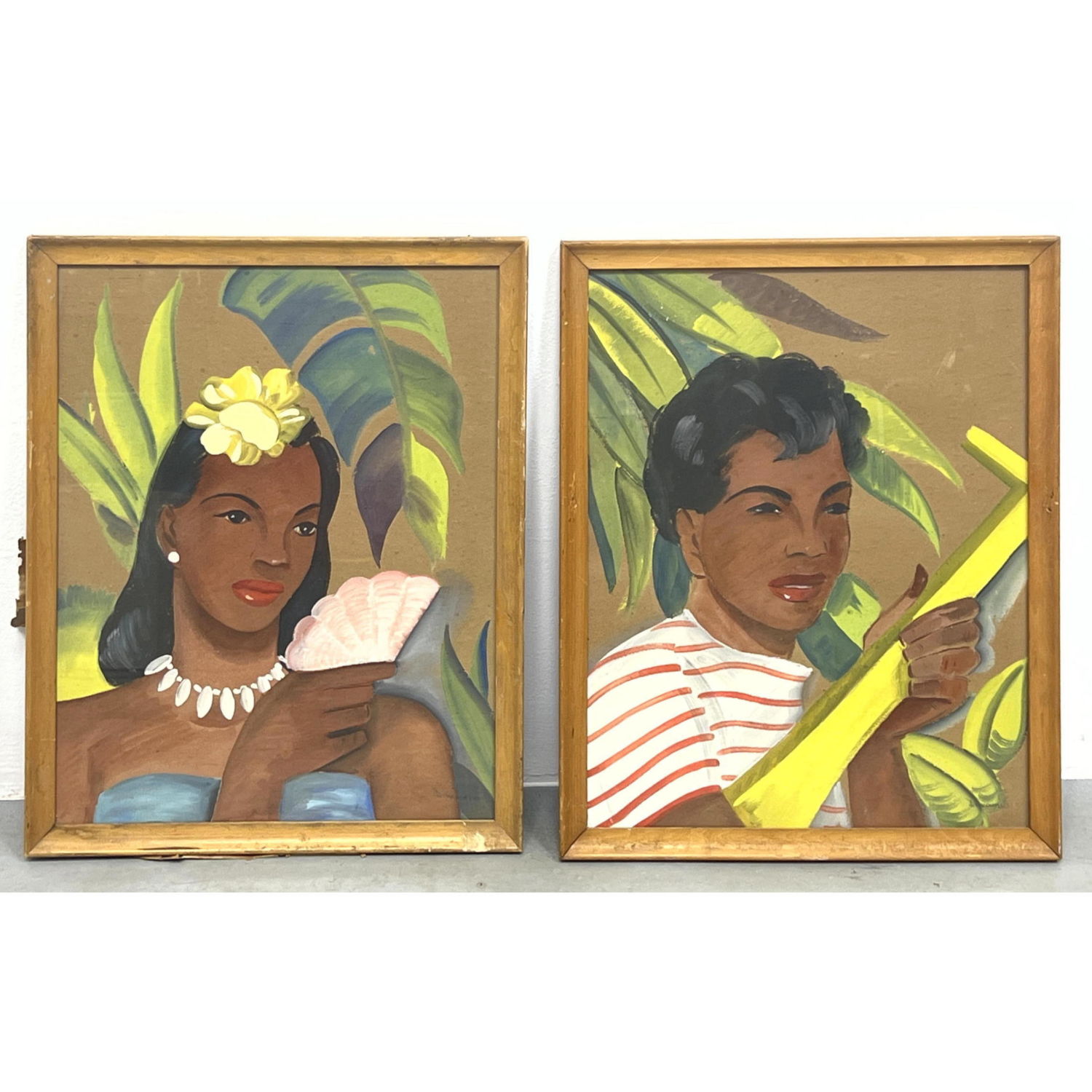 Pair of 1940s Hawaiian Island Portraits 2b97e9