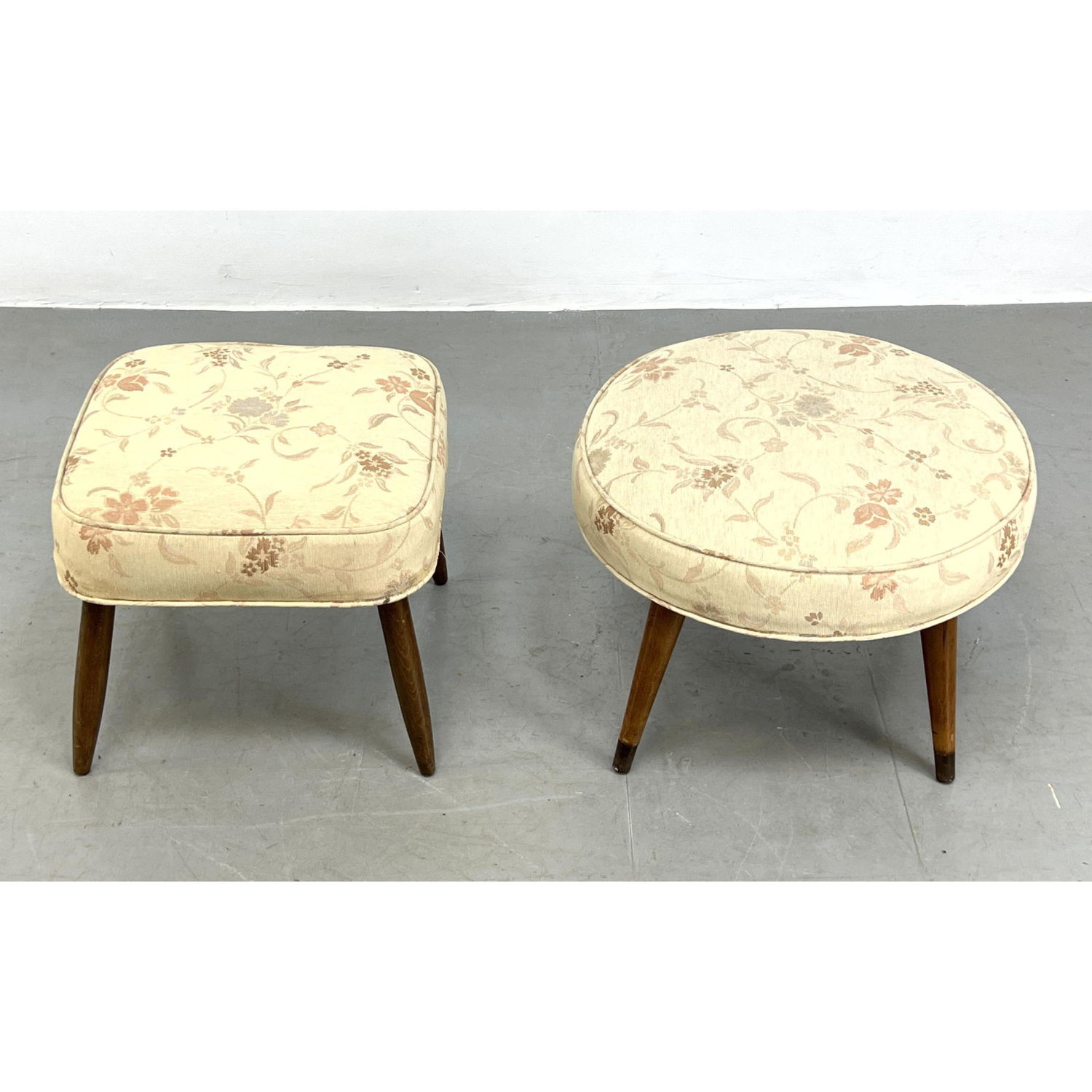 2pc Round and Square Cushion Stools 2b97ff