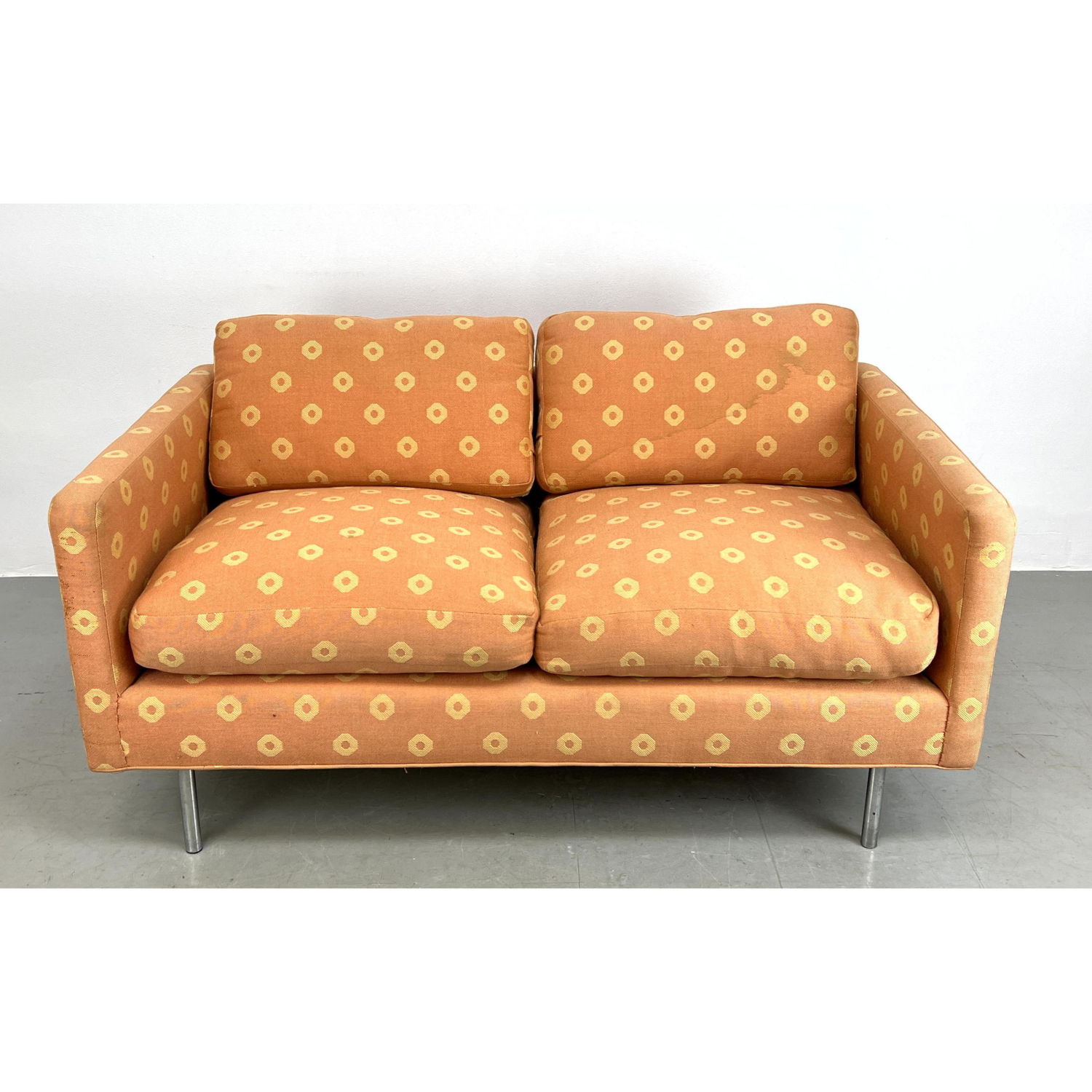 Patterned Upholstered Love Seat.