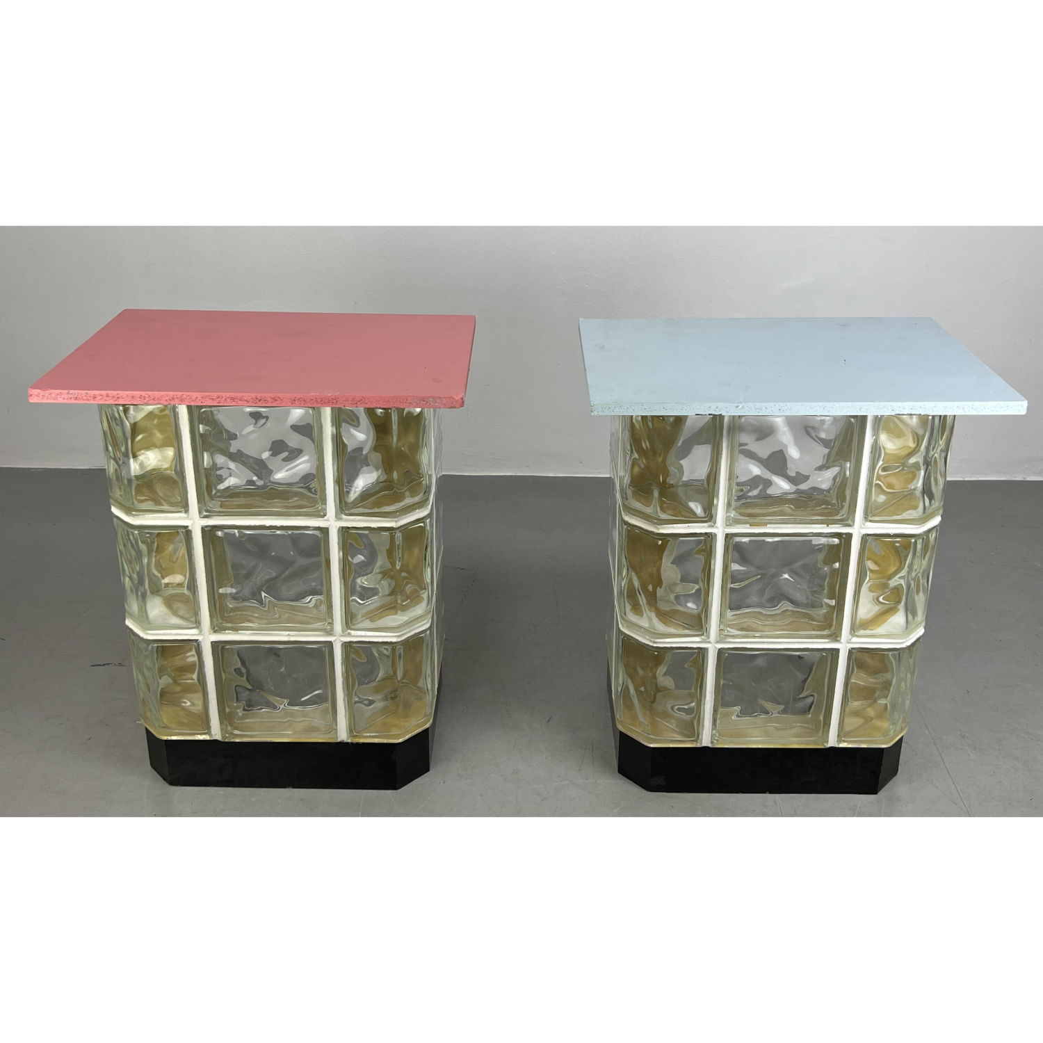 Pr Glass Block Tables with added 2b981a