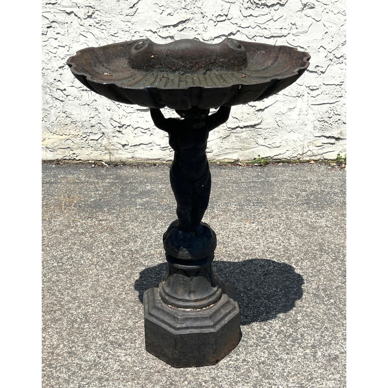 Cast Iron Cherub Bird Bath. Shell