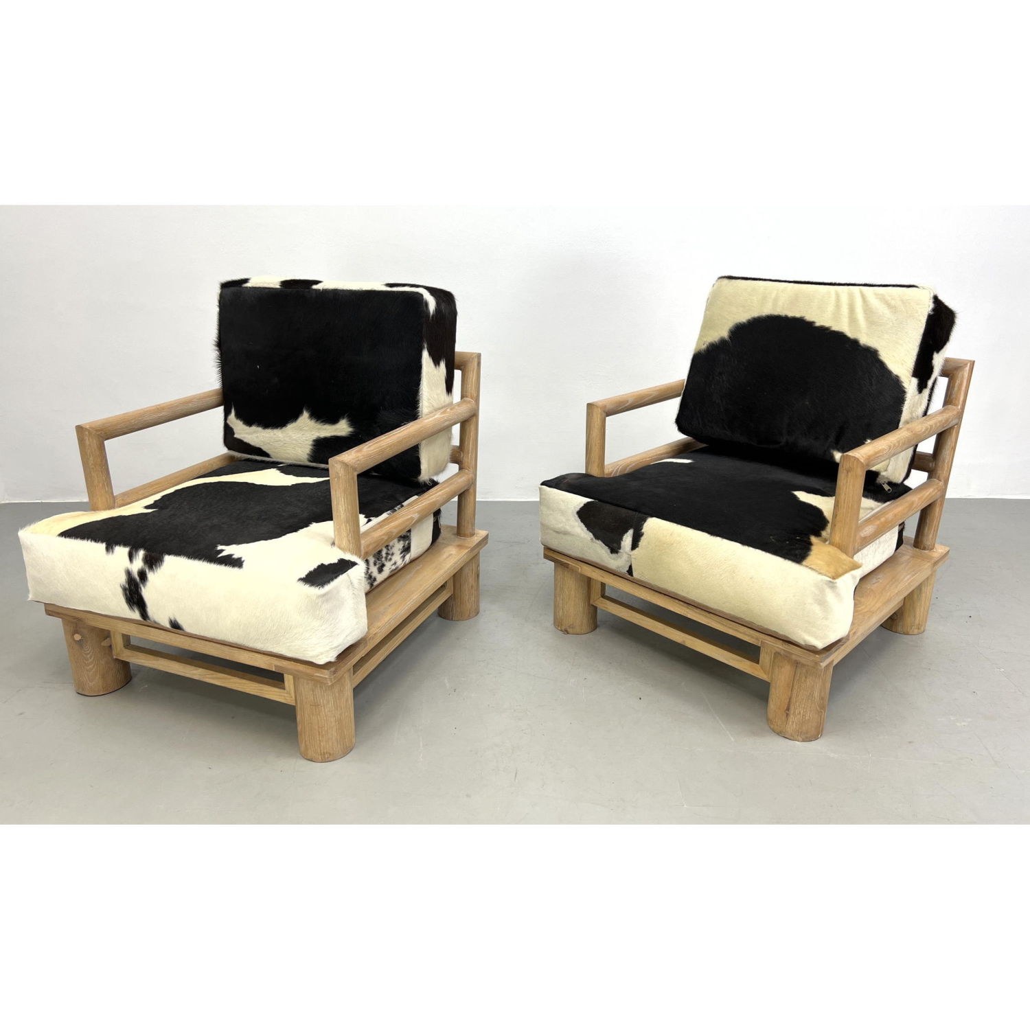 Pr Cow Hide Designer Lounge Chairs  2b98e0