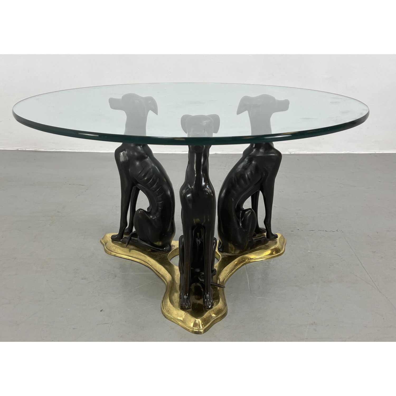 Maitland Smith Bronze Greyhound Table.