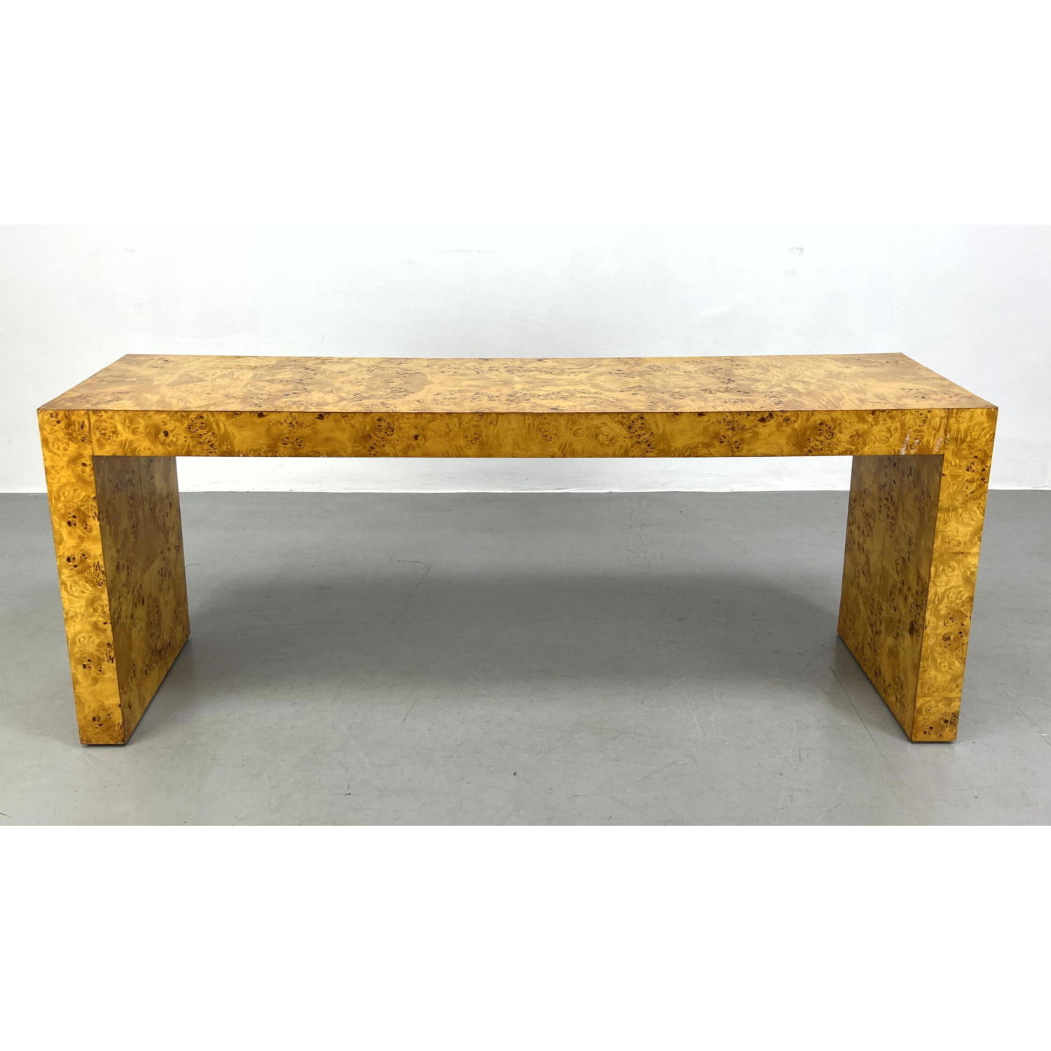 Milo Baughman Style Burl Wood Console 2b9a3f