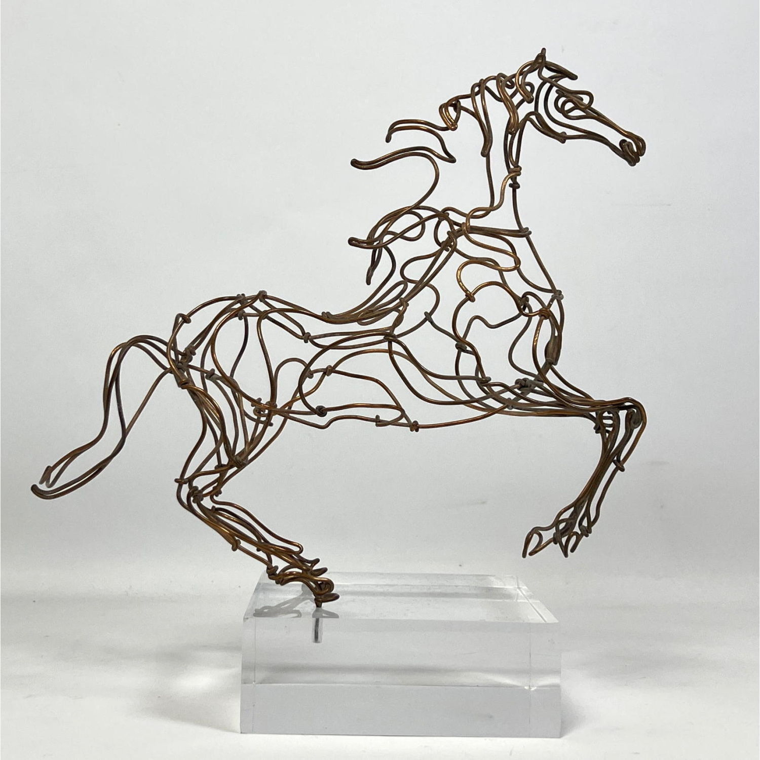 Wire Horse sculpture on Lucite 2b9a45
