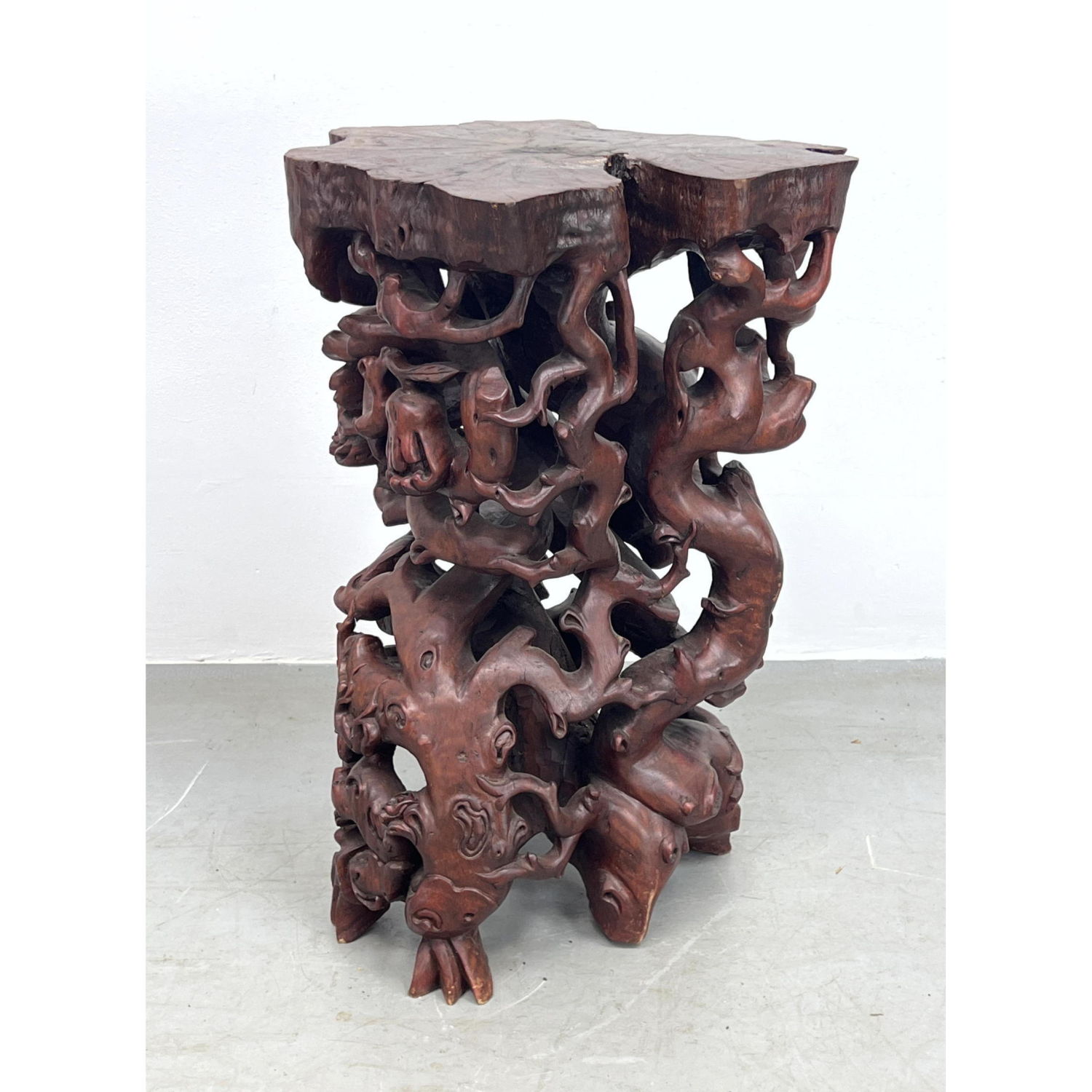 Asian Carved Root Table Intricate 2b9a70