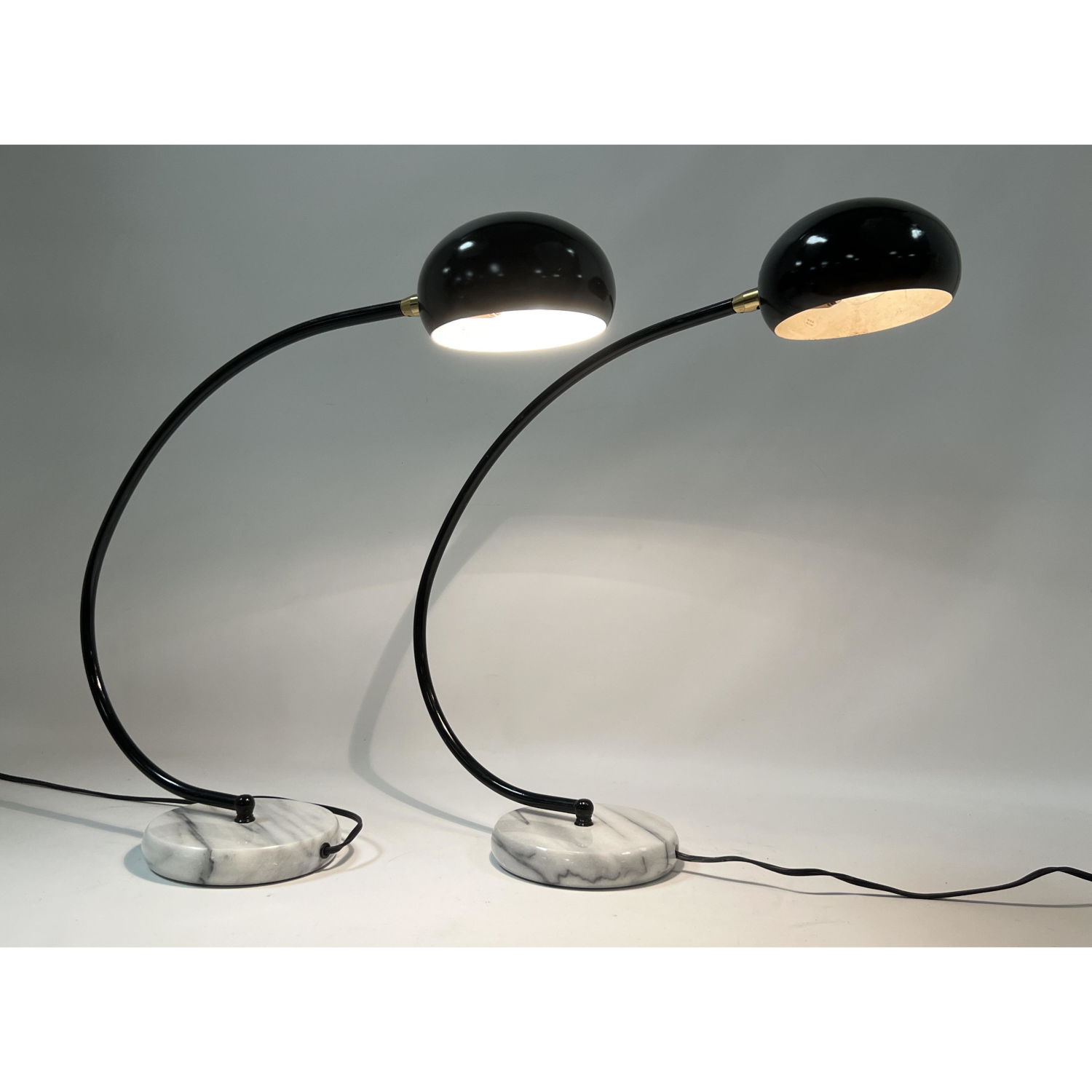 Pair Post Modern Arc Table Lamps