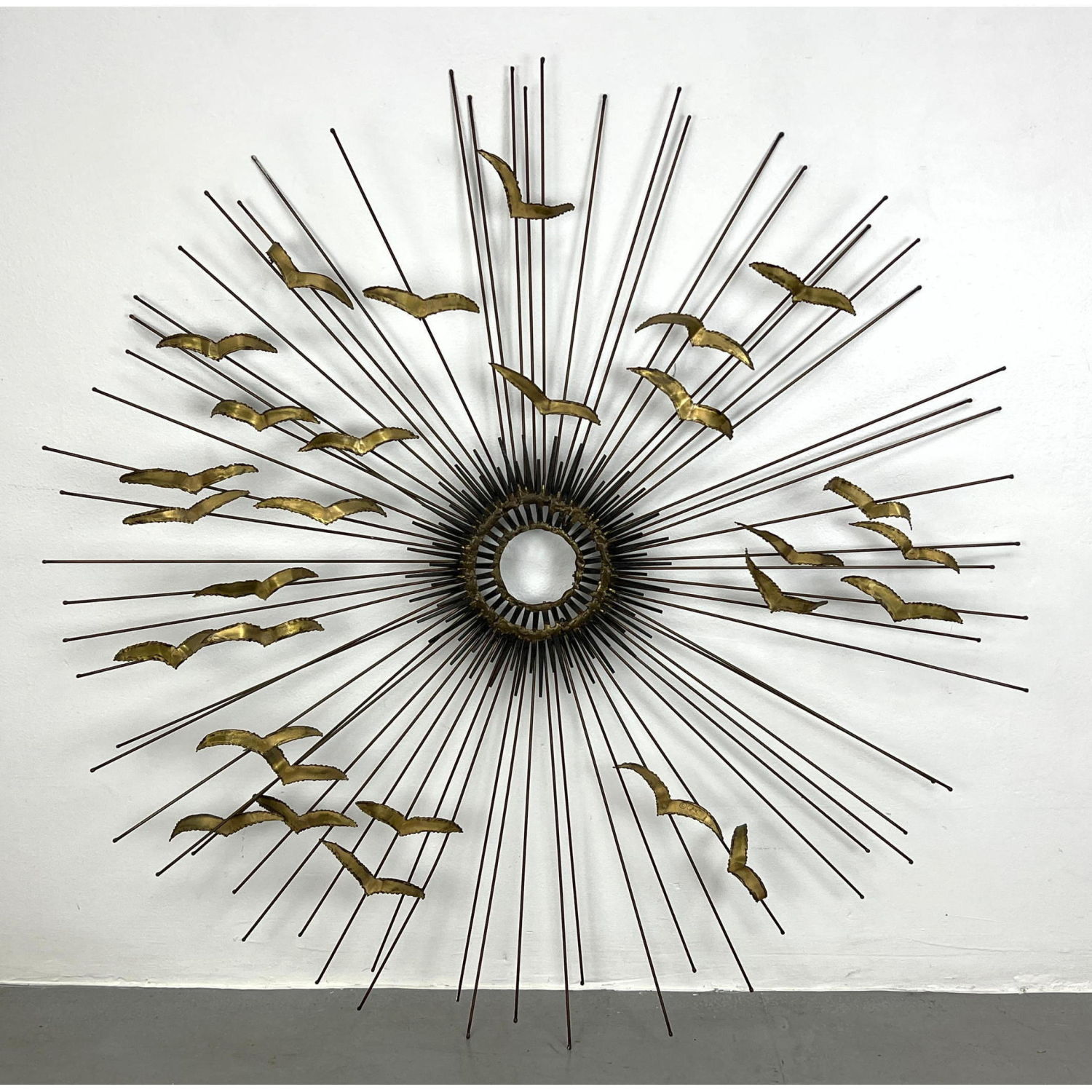 Brutalist Sunburst Wall Sculpture 2b9b6c