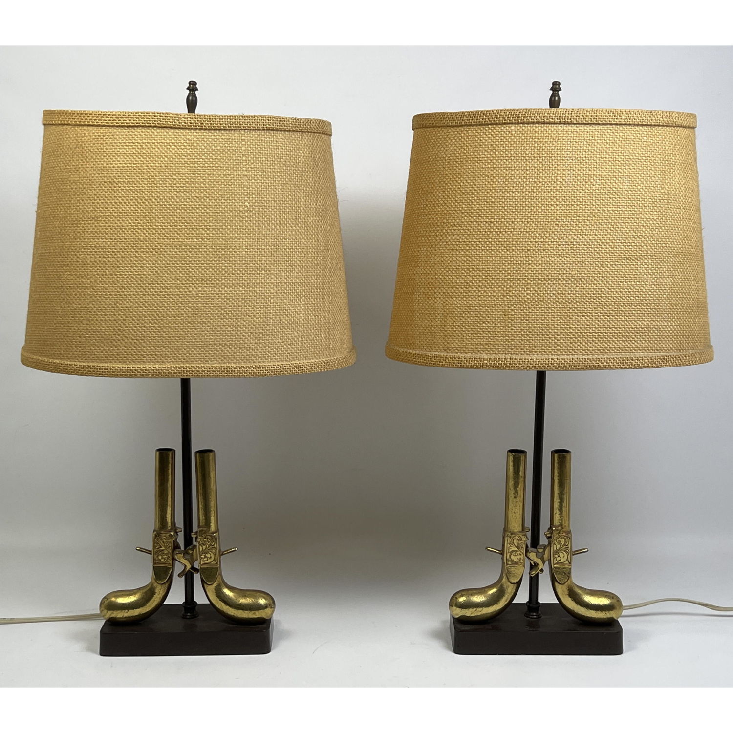 Pair Table Lamps. Metal Derringer