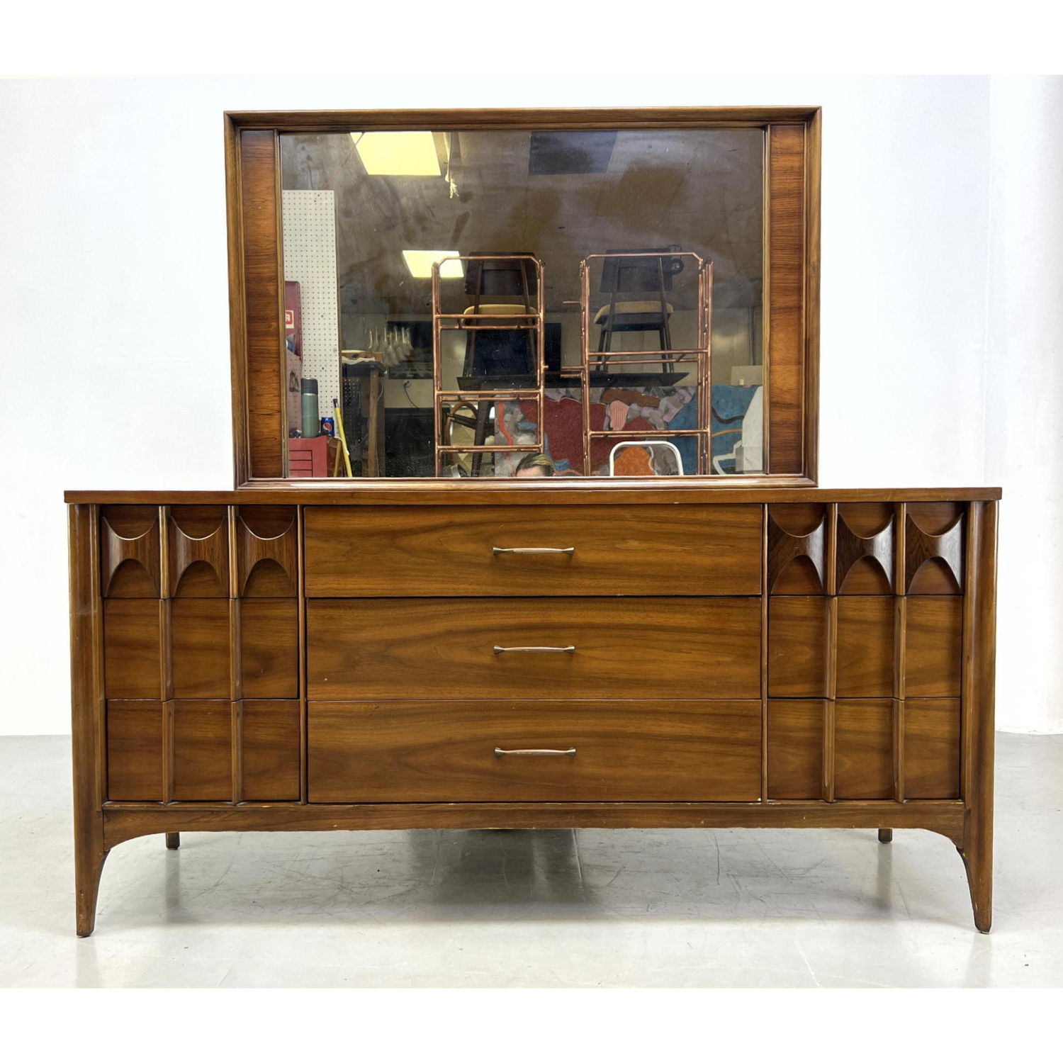 2pc KENT COFFEY Walnut Dresser Credenza  2b9b81