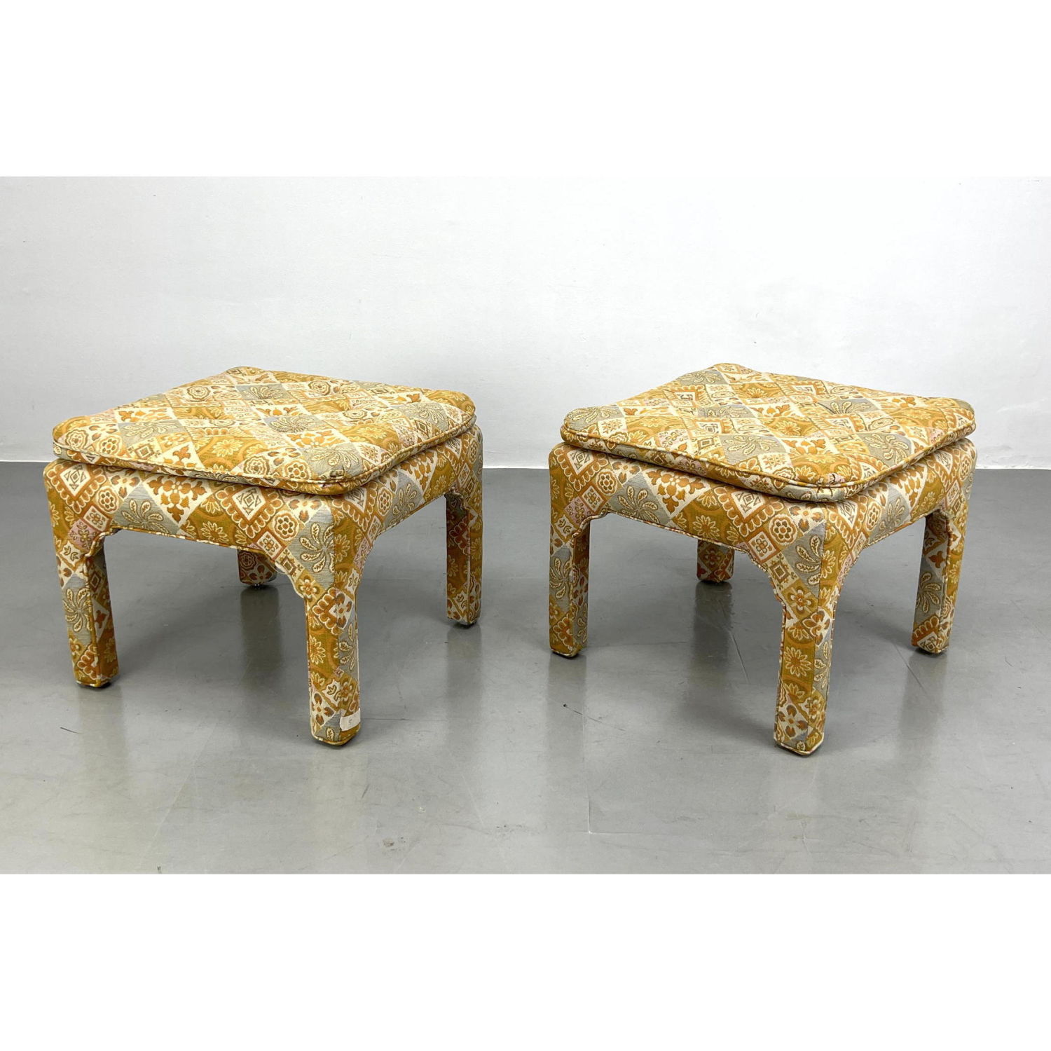 Pair of Ming Style Upholstered