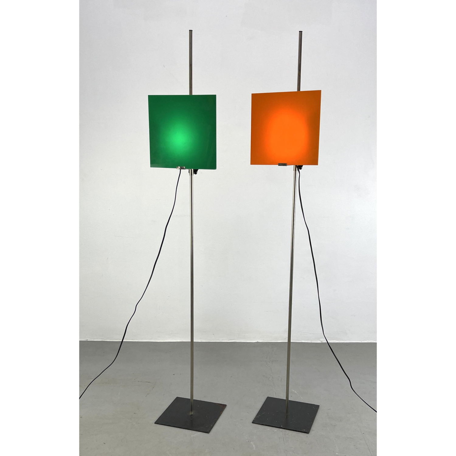 Pair French Post Modern Floor Lamps.