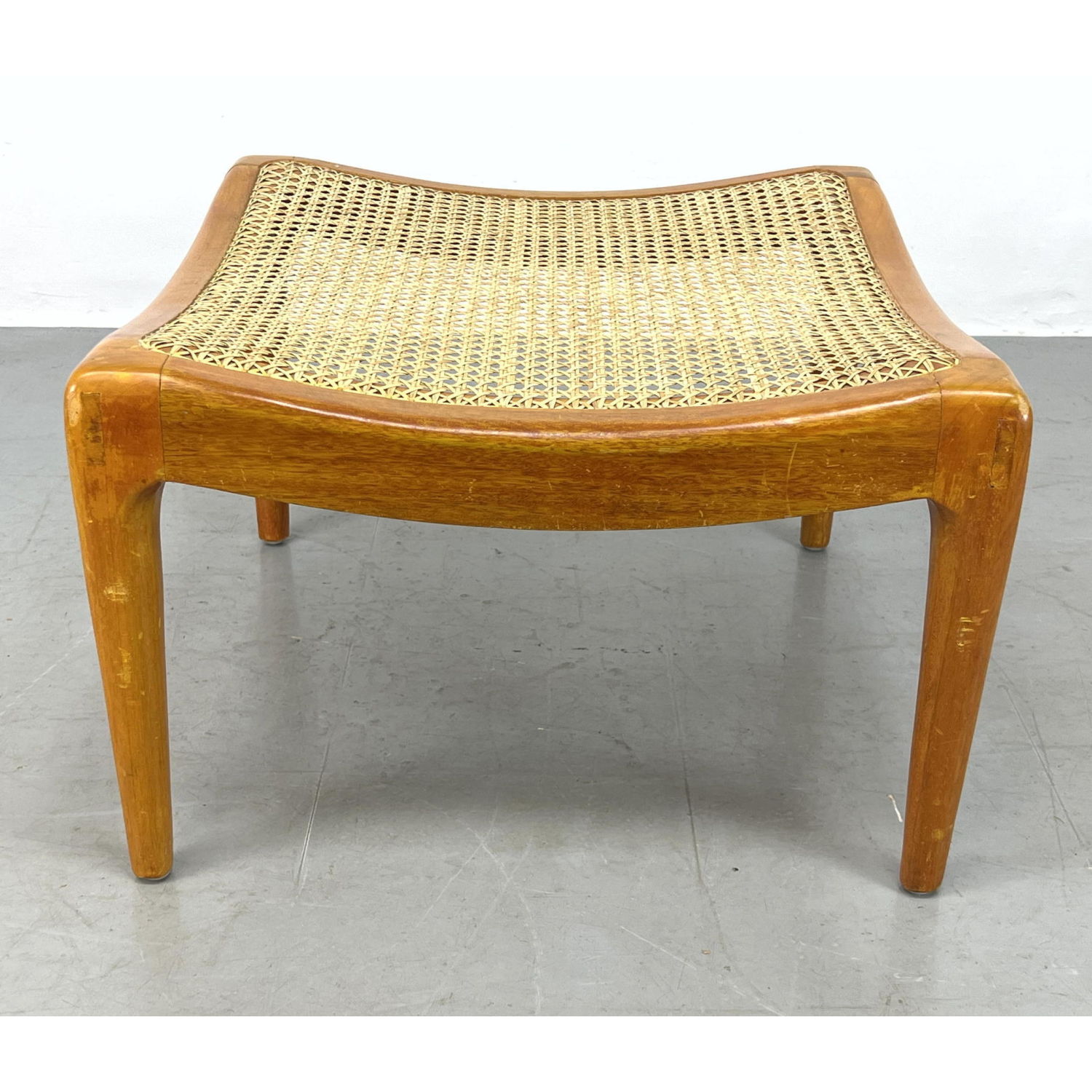 Woven Caned Concave Stool Bench.