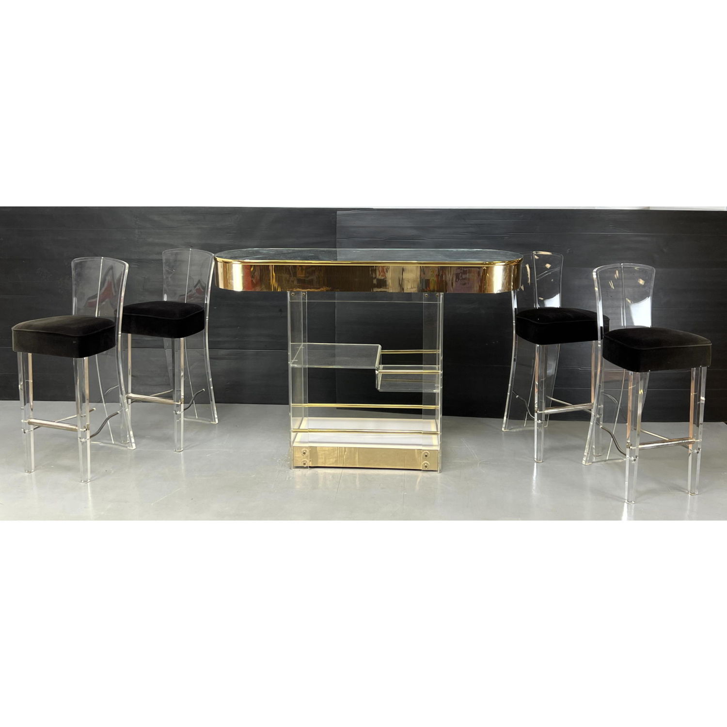 5pc HILL Lucite Modern Bar and 2b9c19