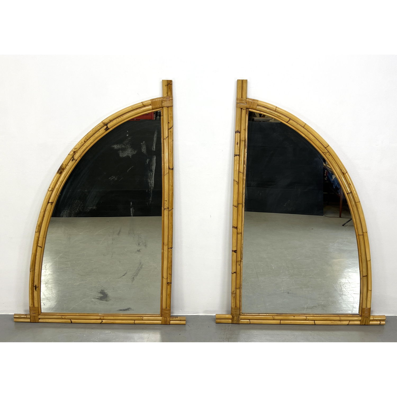 Pair 63 inch Bamboo Framed Wall