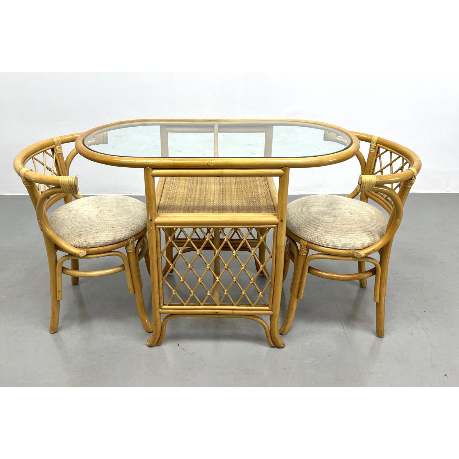 3pc Bamboo Dinette Set. Two Arm