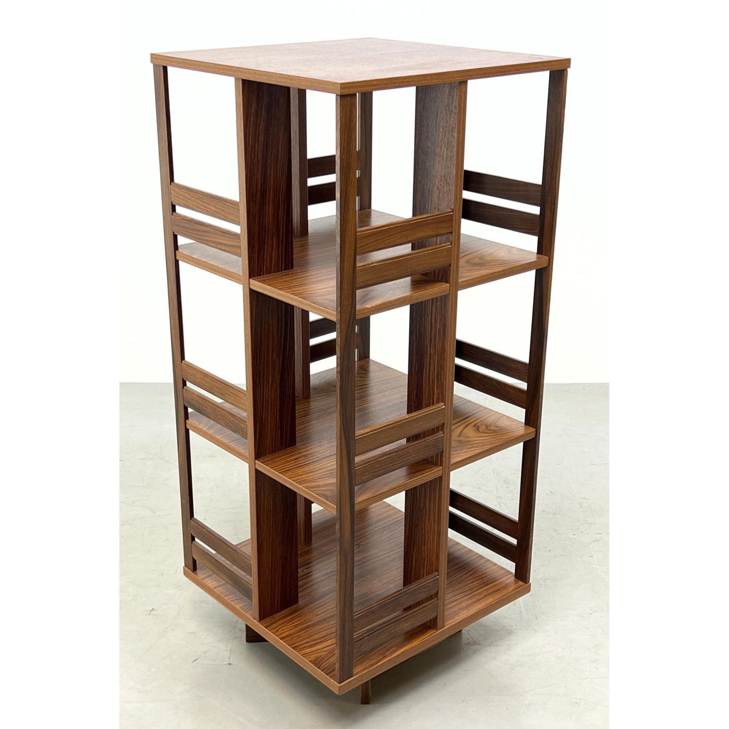 Rosewood Modernist Revolving Bookcase