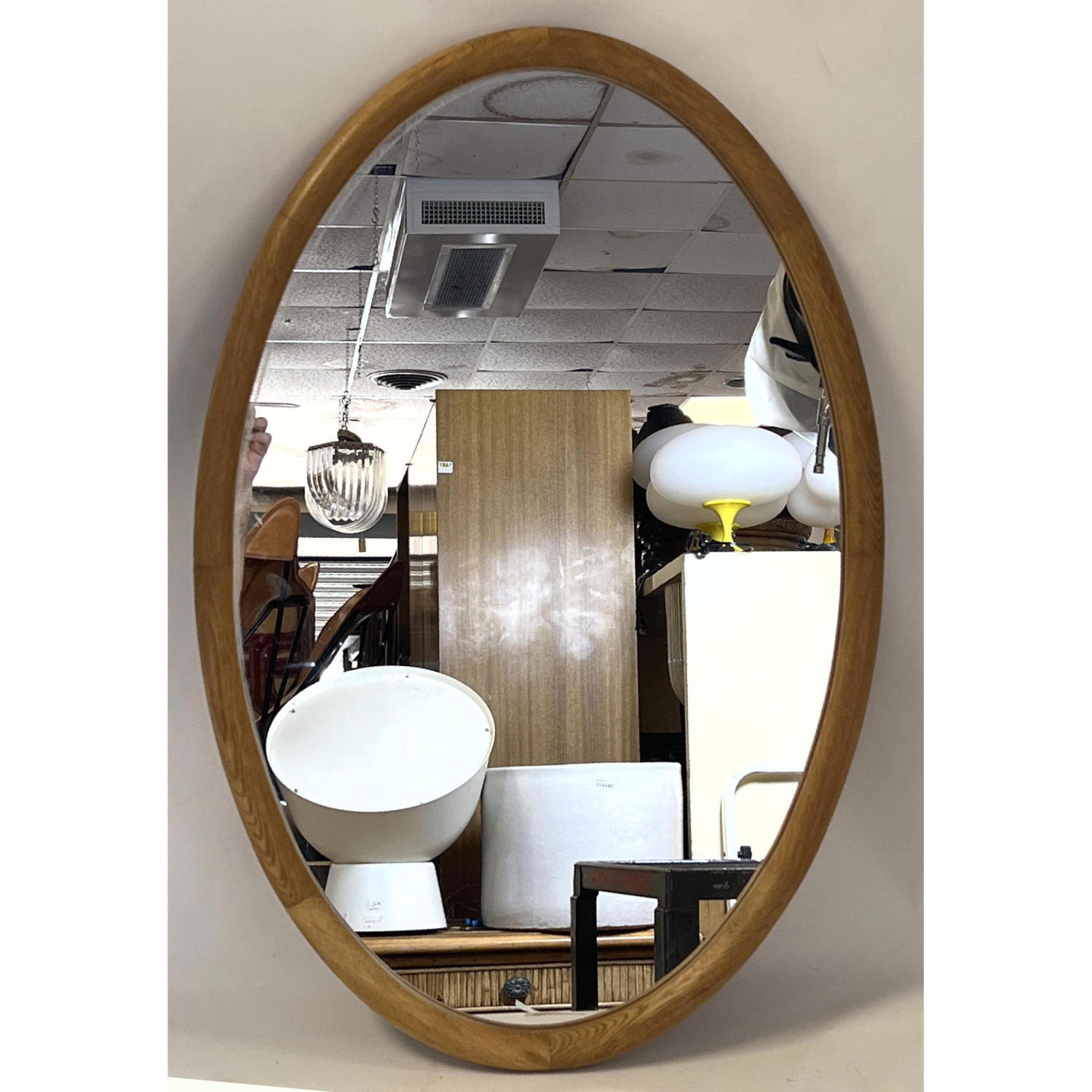 Danish Modern Oval wall Mirror  2b9ca6