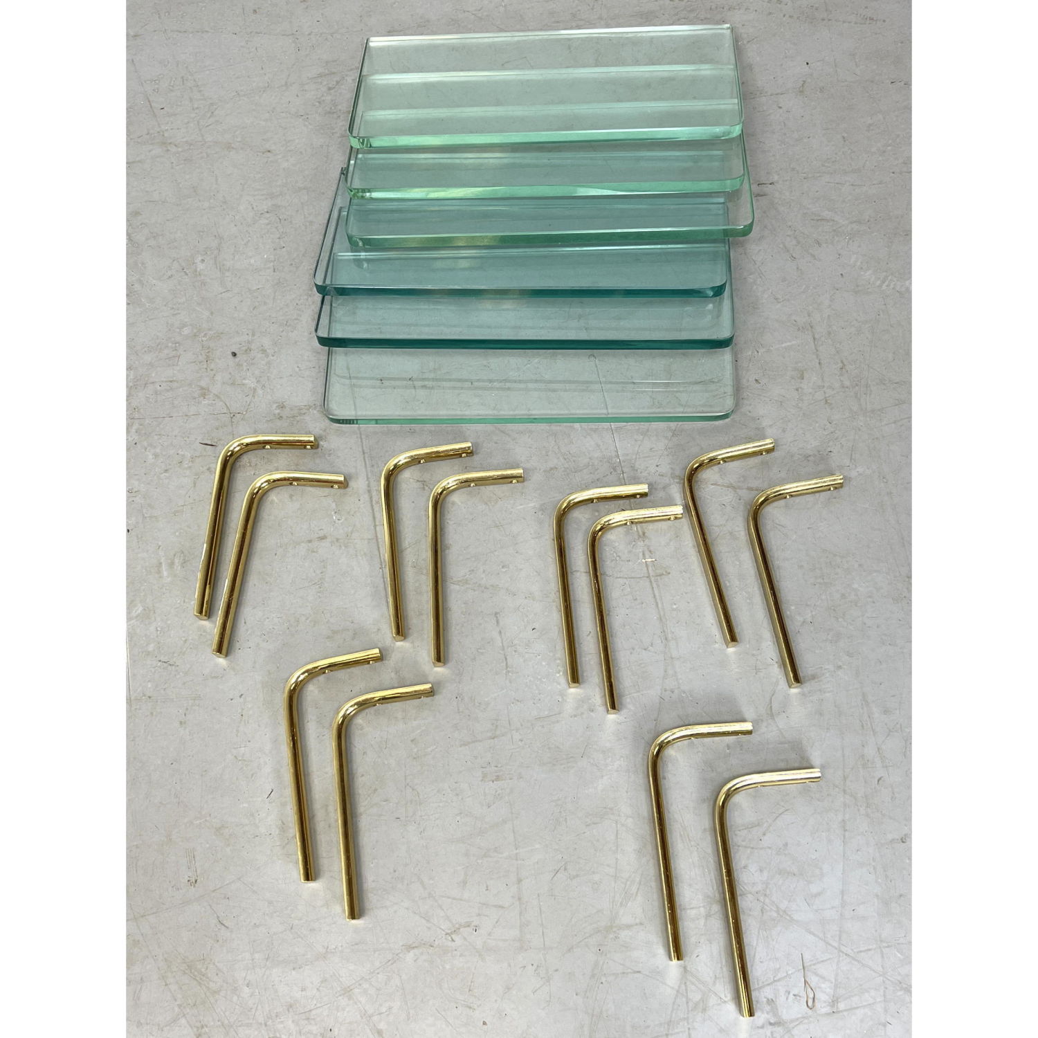 6pc brass and heavy 5 8 glass Wall 2b9d3d