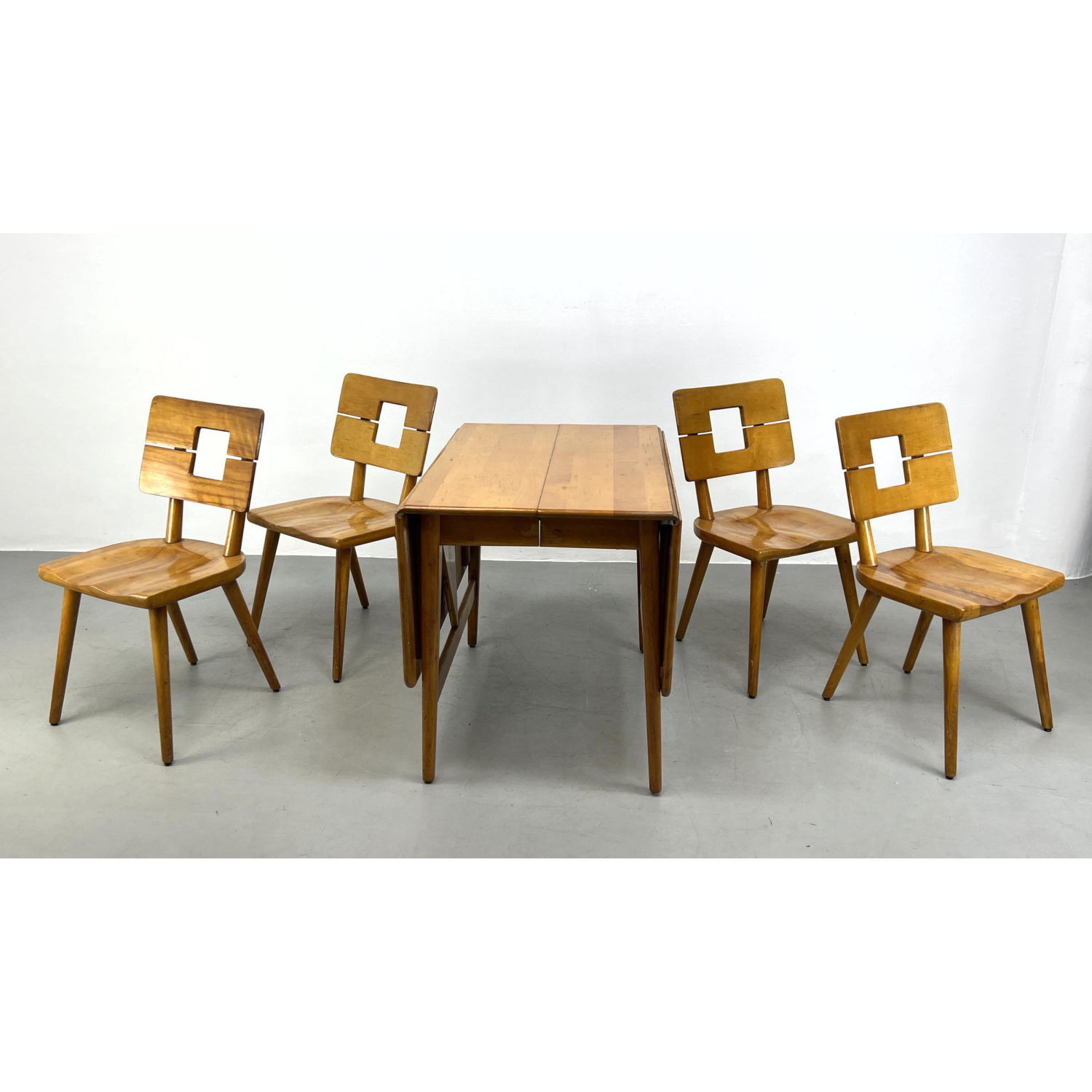 Rustic Maple Dining Set with 4