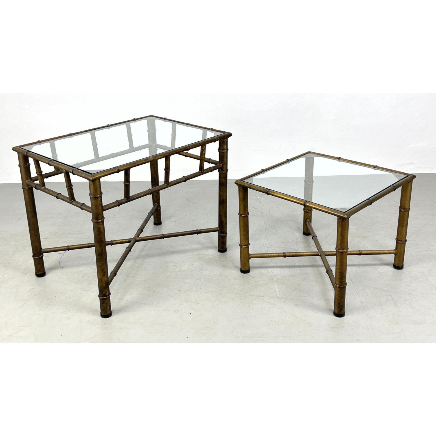 2pc Faux Bamboo Glass Top Side